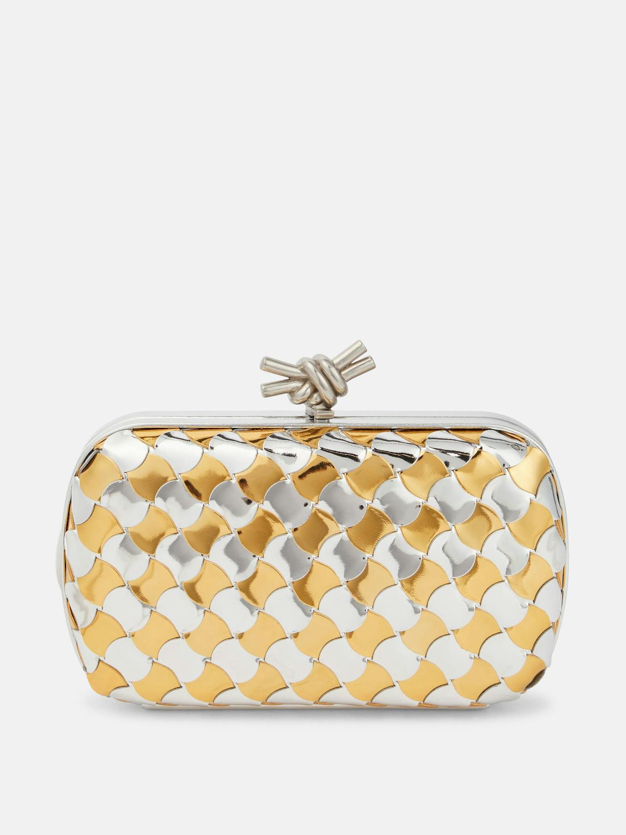 Pouch mini mirrored leather clutch