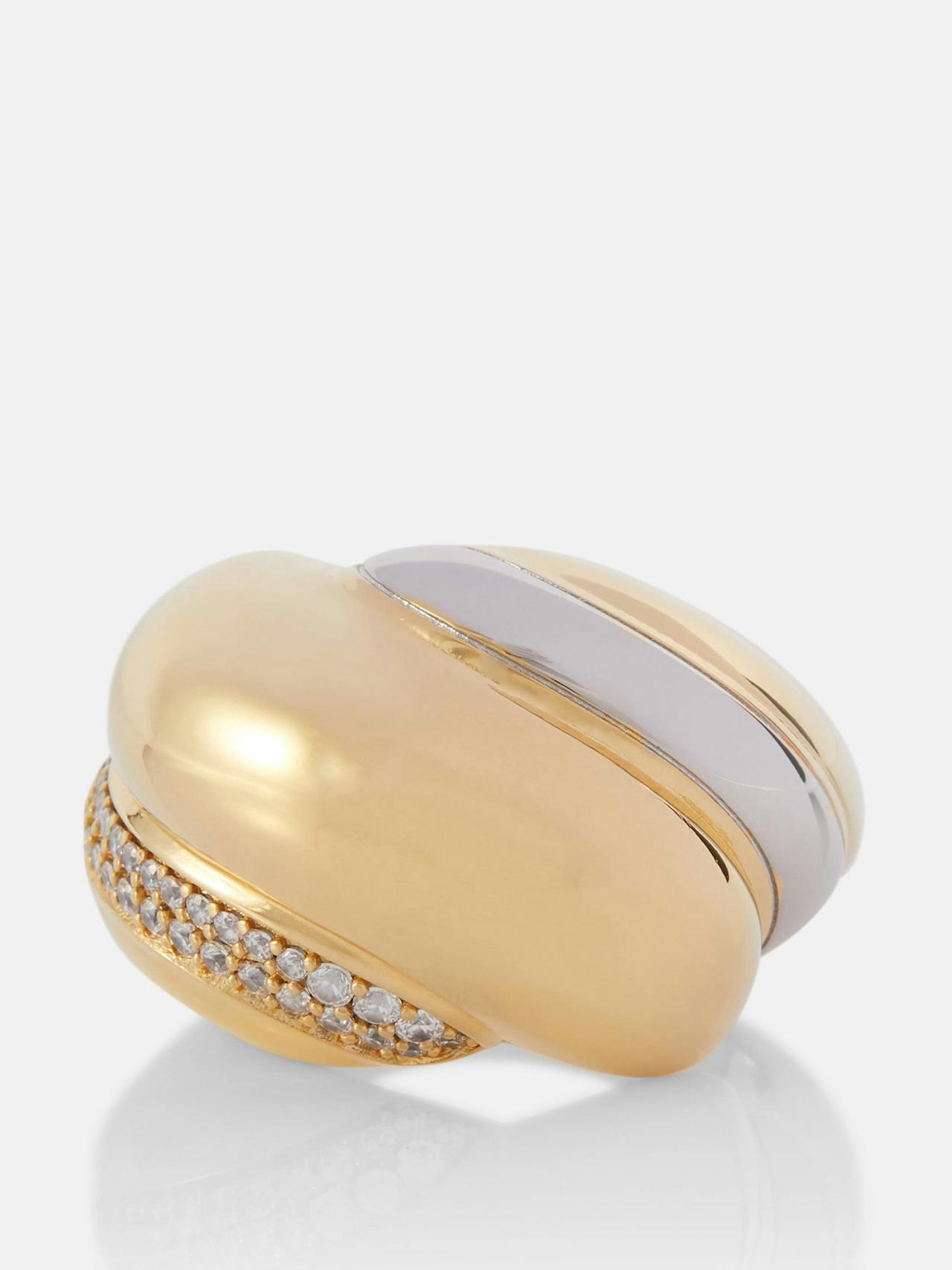 Whirlwind crystal-embellished ring