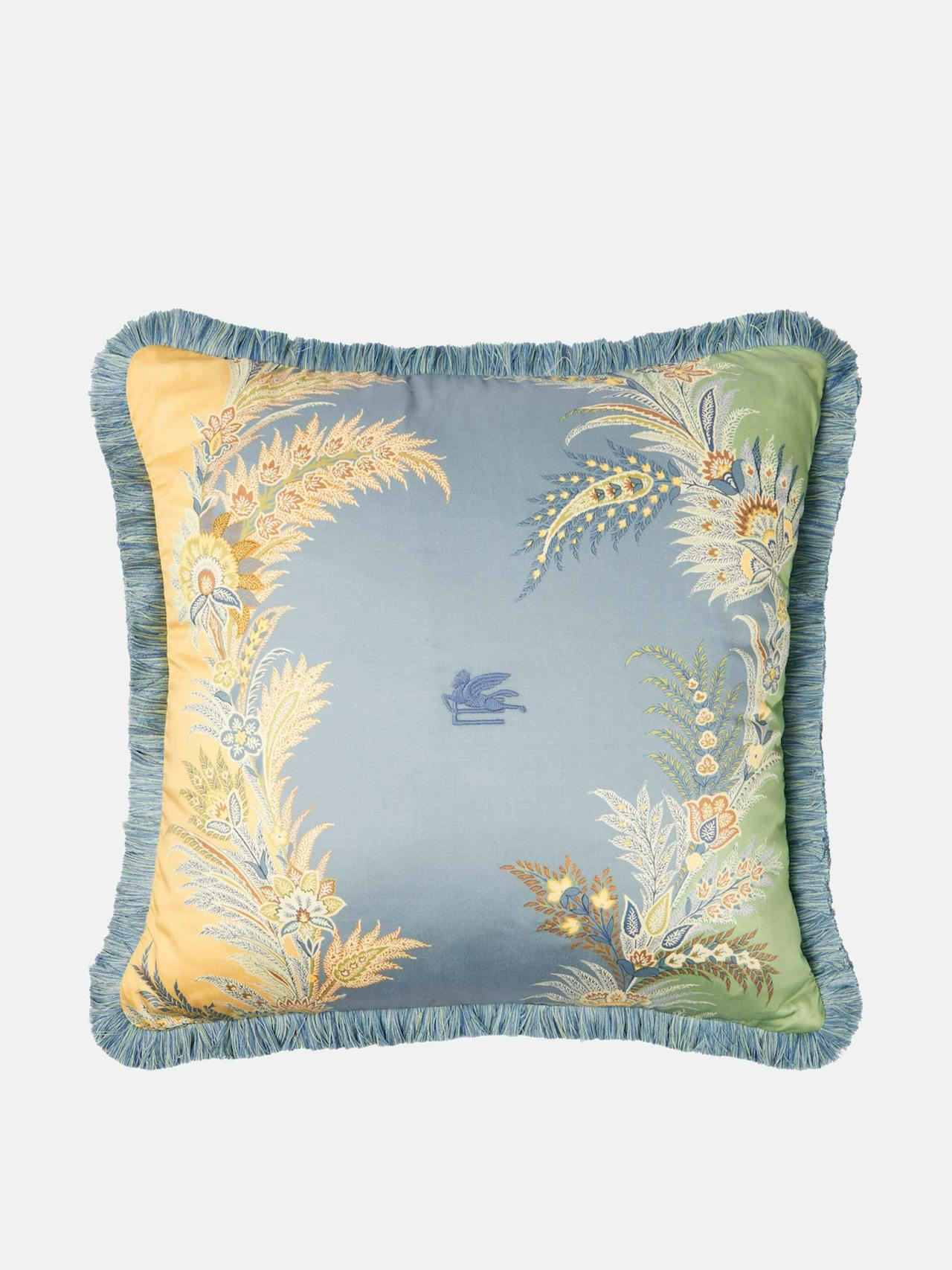 Pegaso embroidered cotton satin cushion
