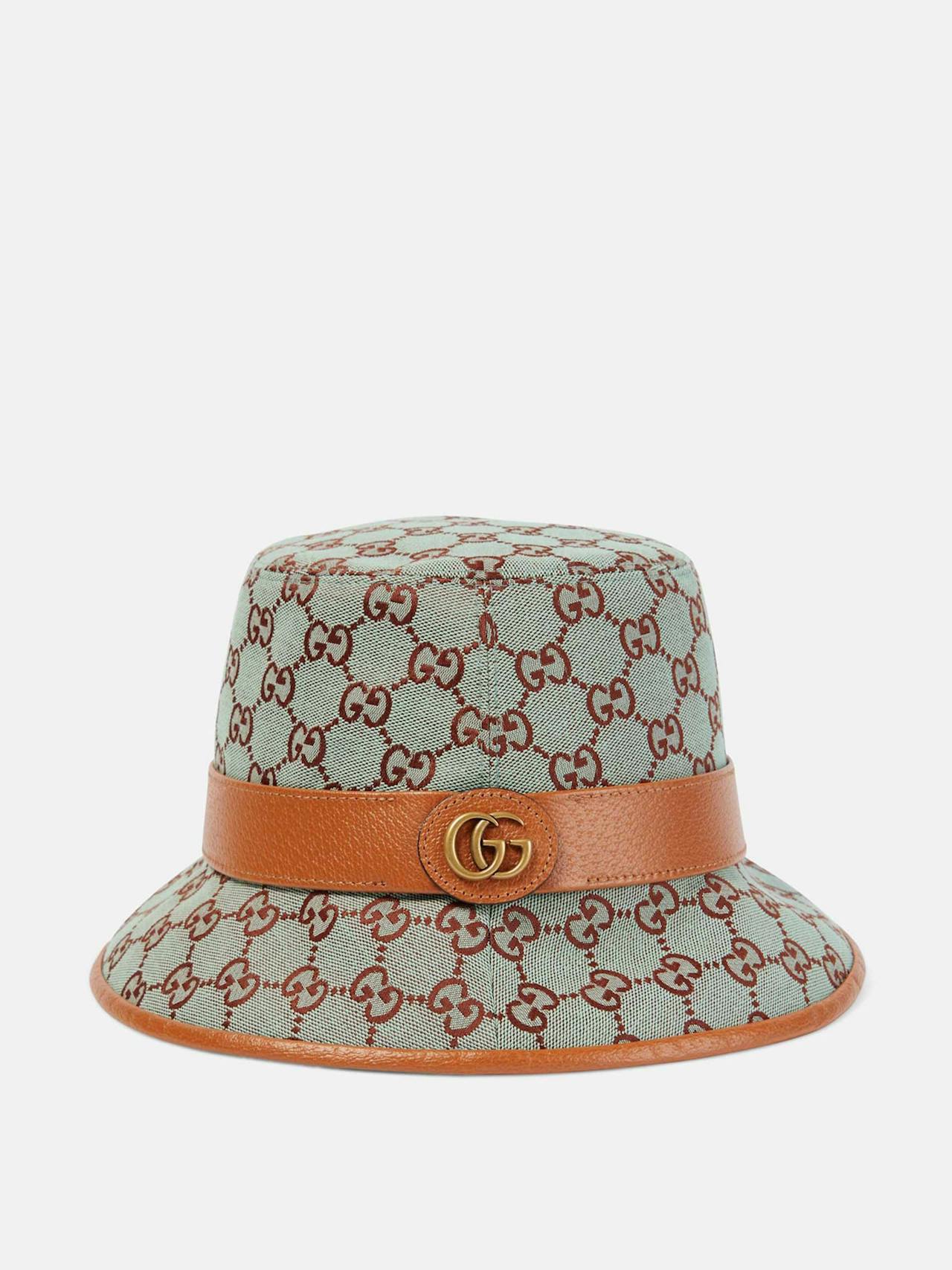 Jago GG leather-trimmed bucket hat