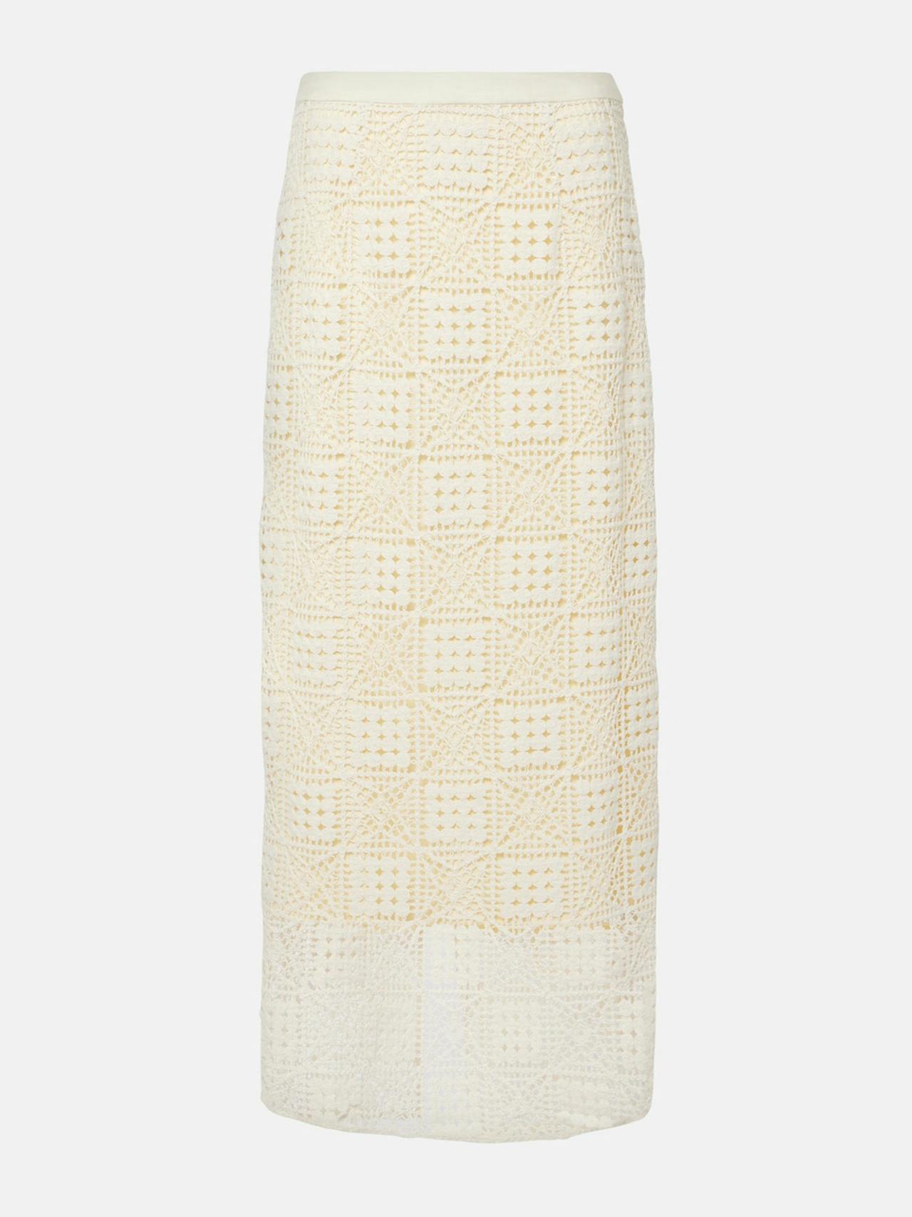 Rayure crochet cotton maxi skirt