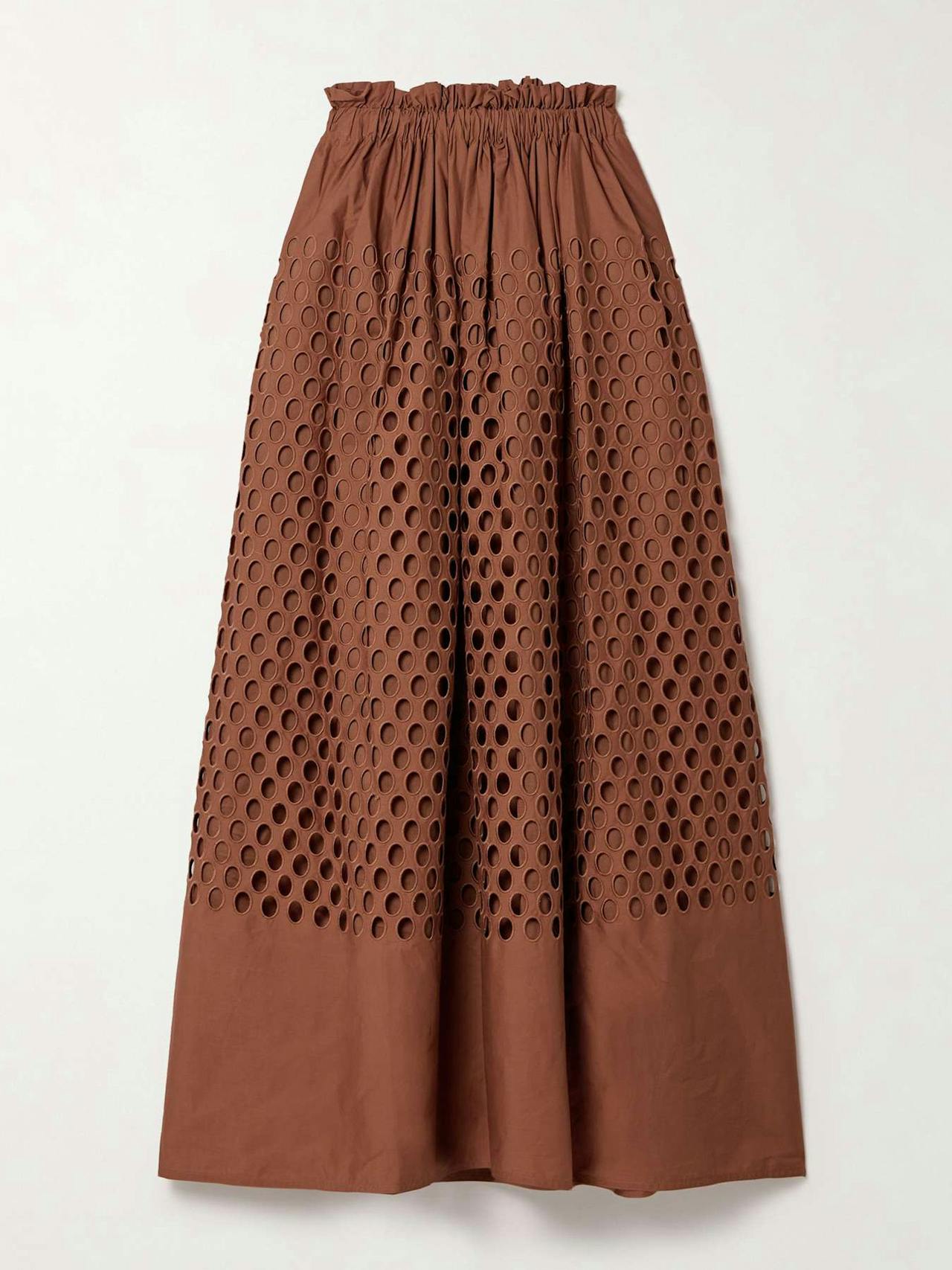 Flora broderie anglaise cotton maxi skirt
