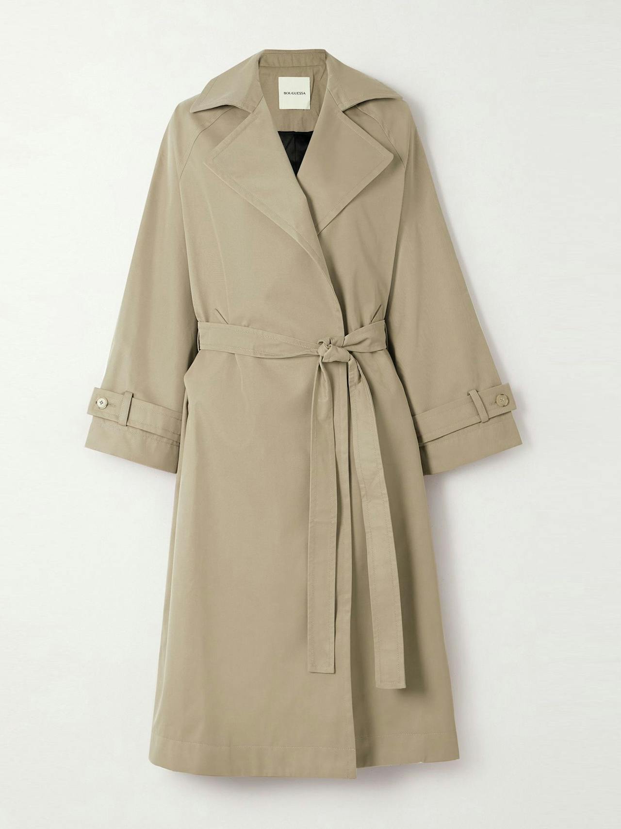 Kai oversized belted cotton-gabardine trench coat