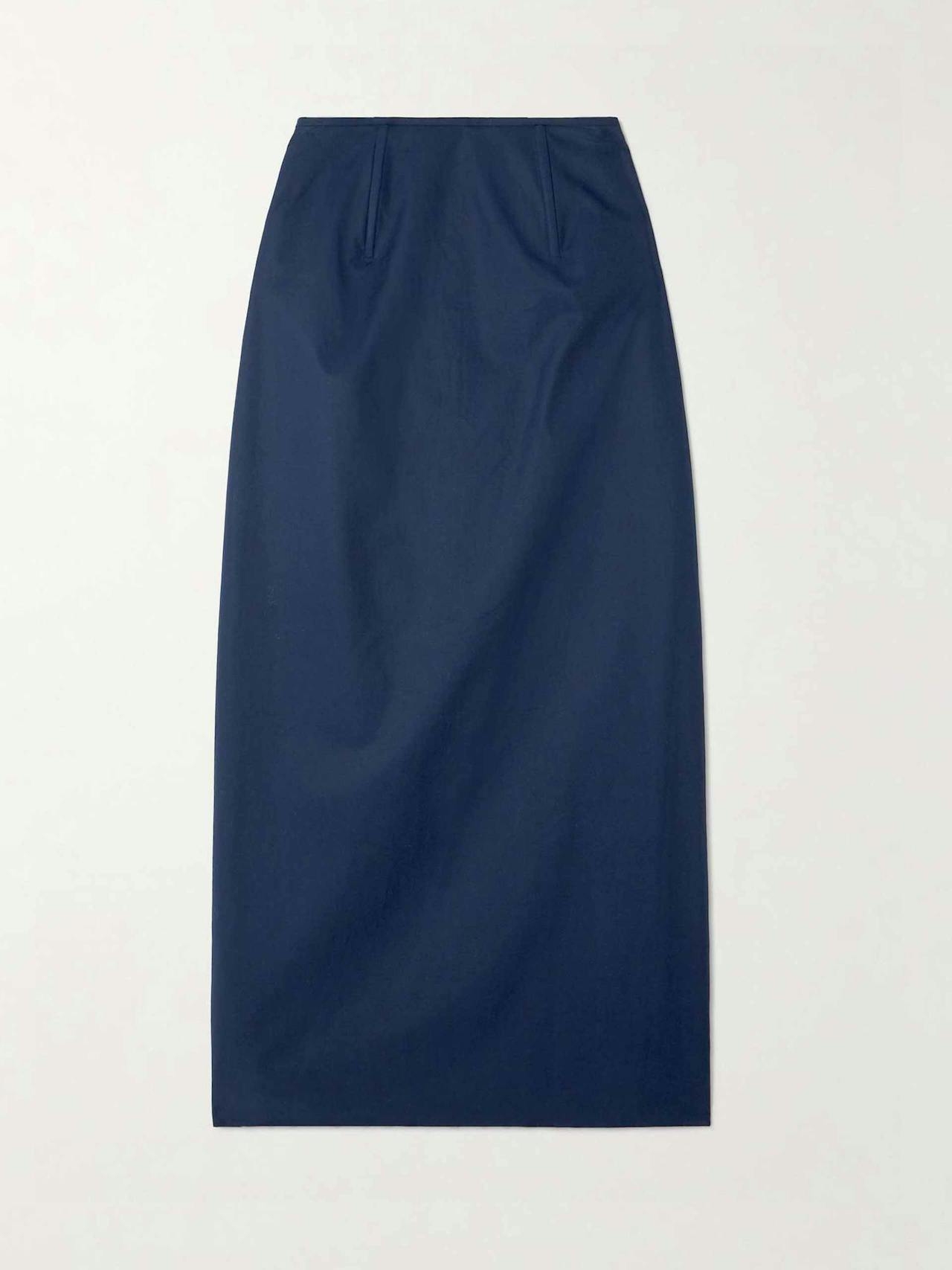 Cotton-poplin maxi skirt