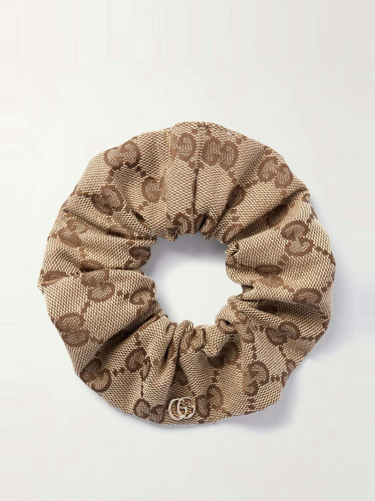 Embellished canvas-jacquard hair tie