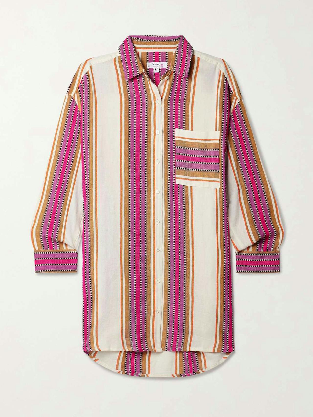 Mariam striped cotton-blend shirt
