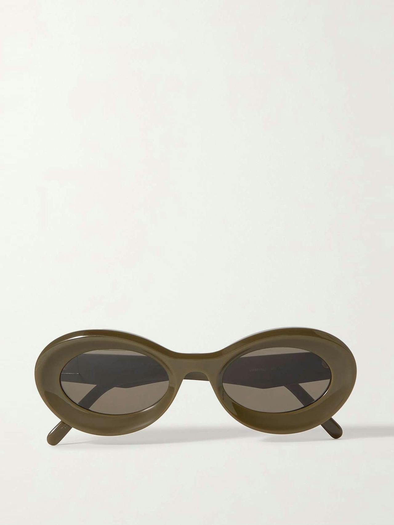Loop oversized round-frame acetate sunglasses