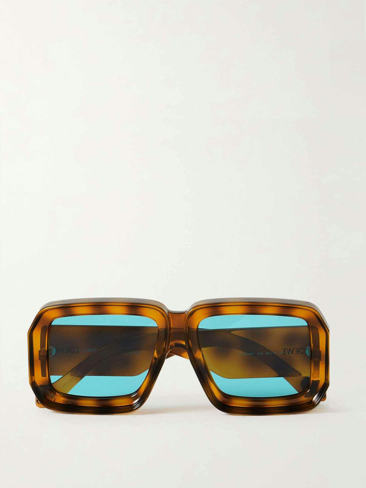 Square-frame tortoiseshell acetate sunglasses