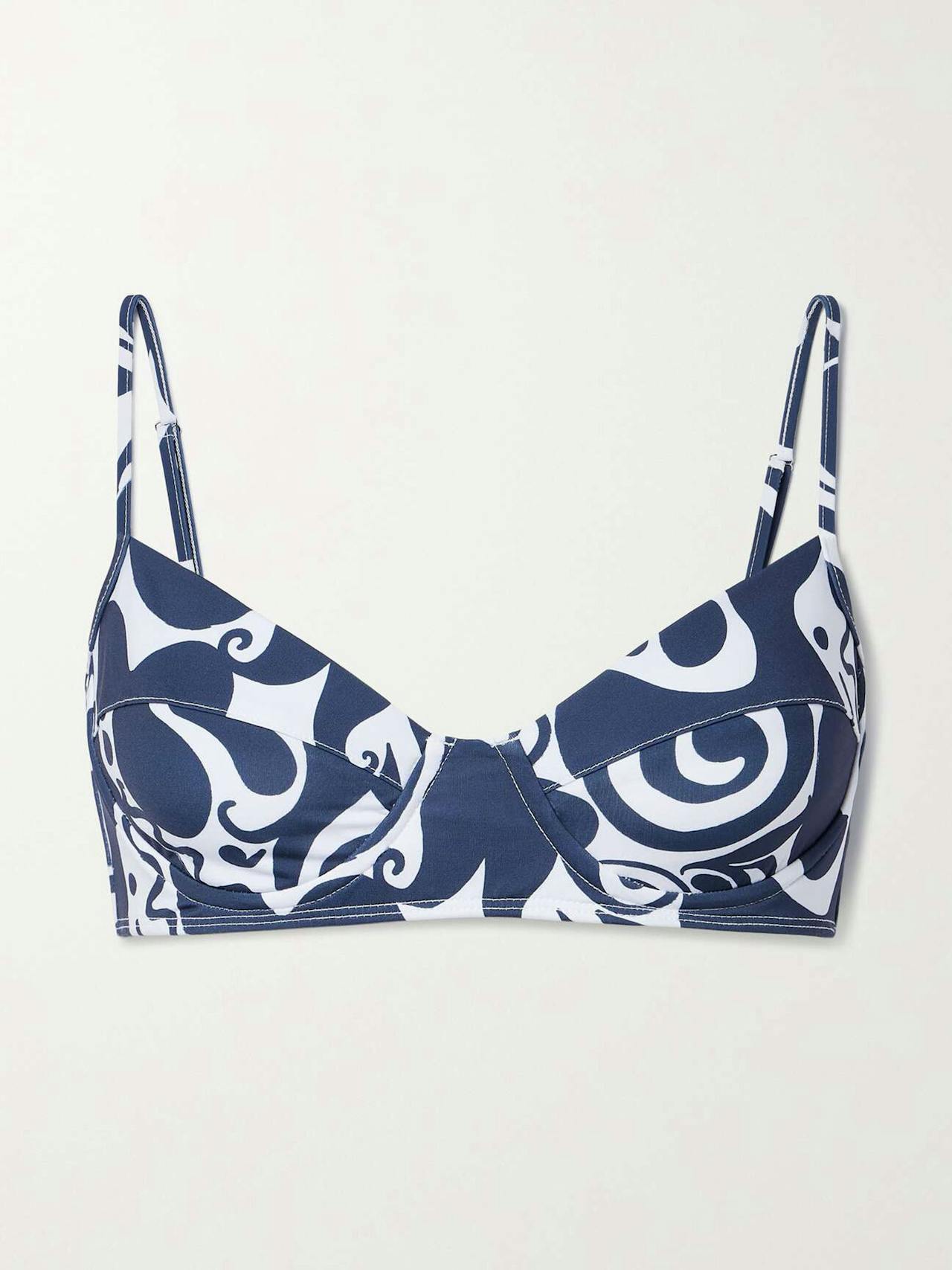 Lua underwired recycled-fabric bikini top