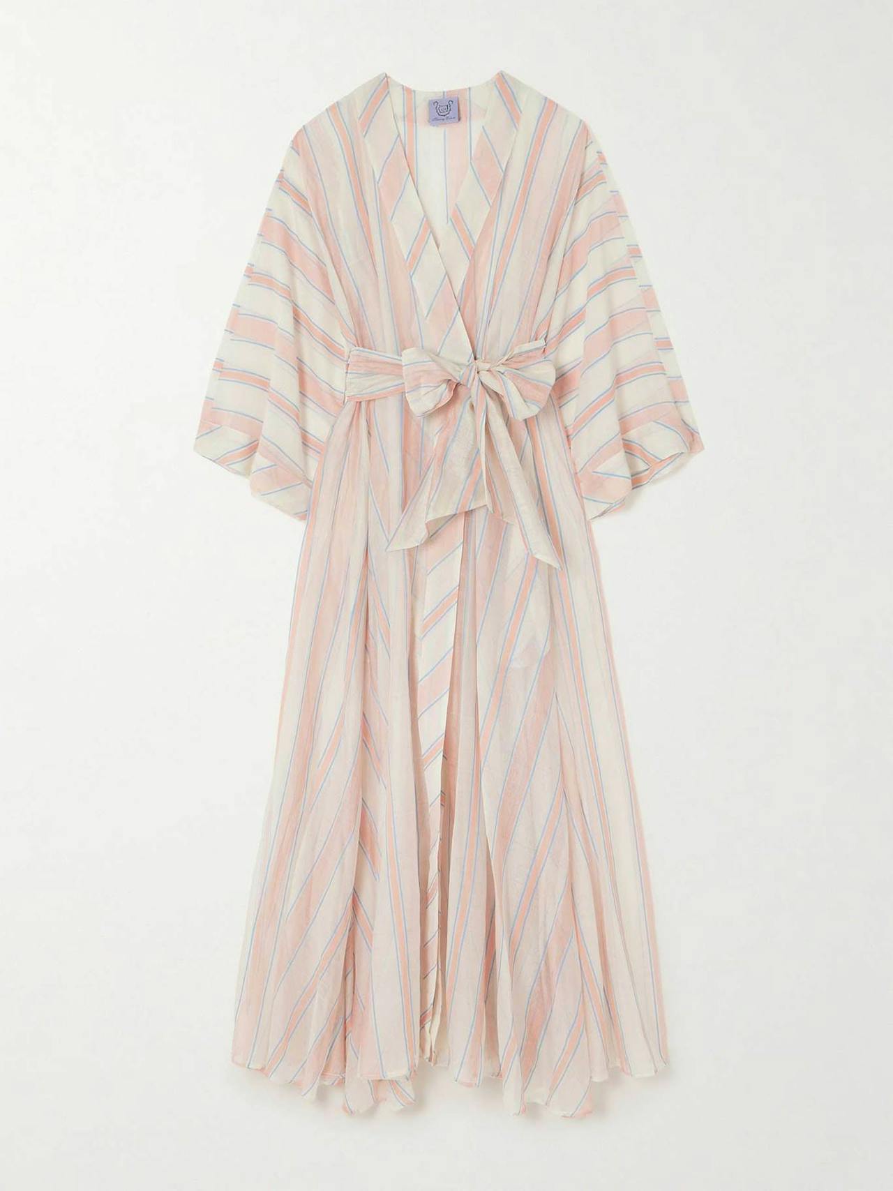 Almudena striped cotton and silk-blend voile maxi dress