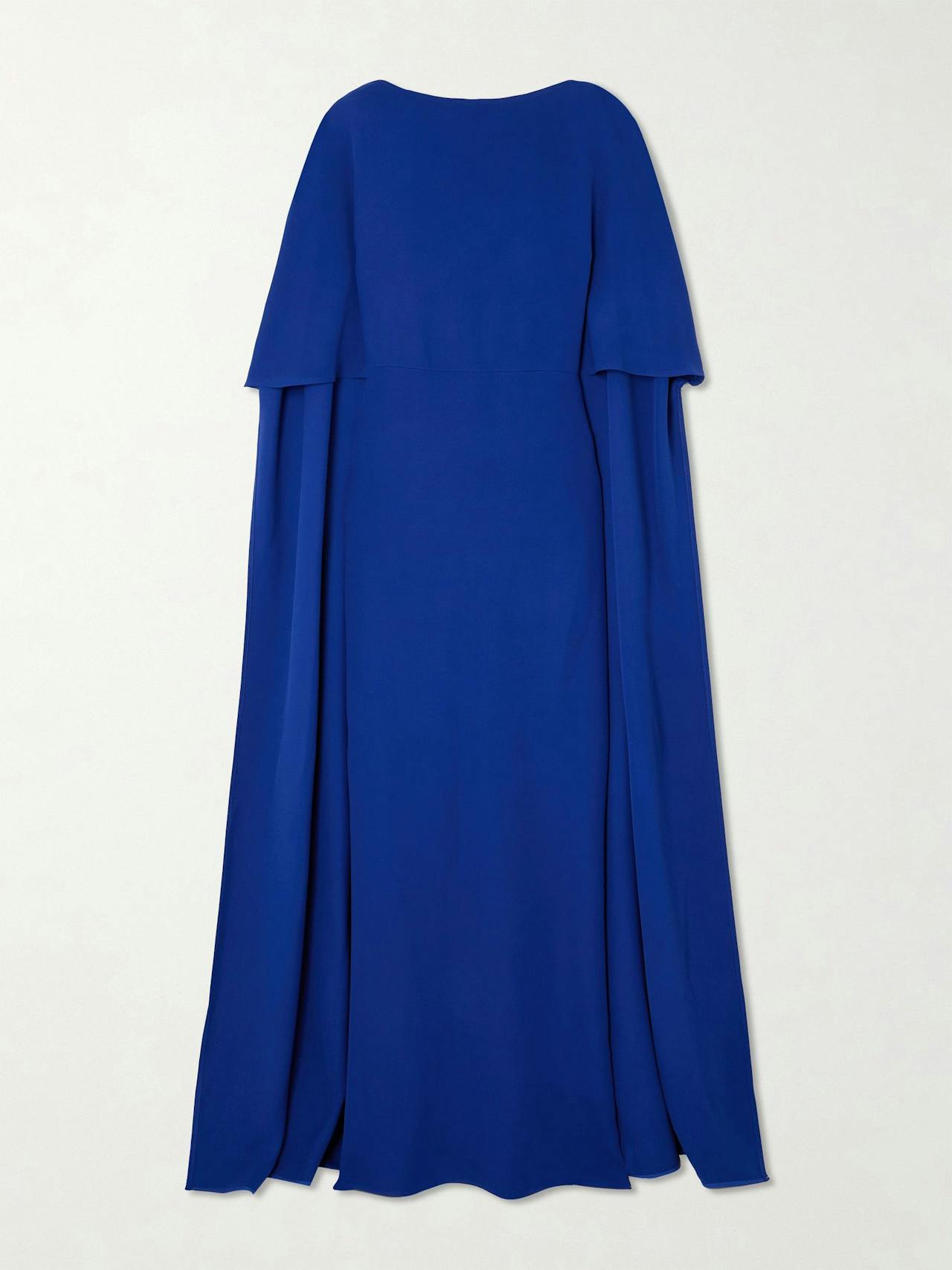 Cape-effect silk-crepe gown