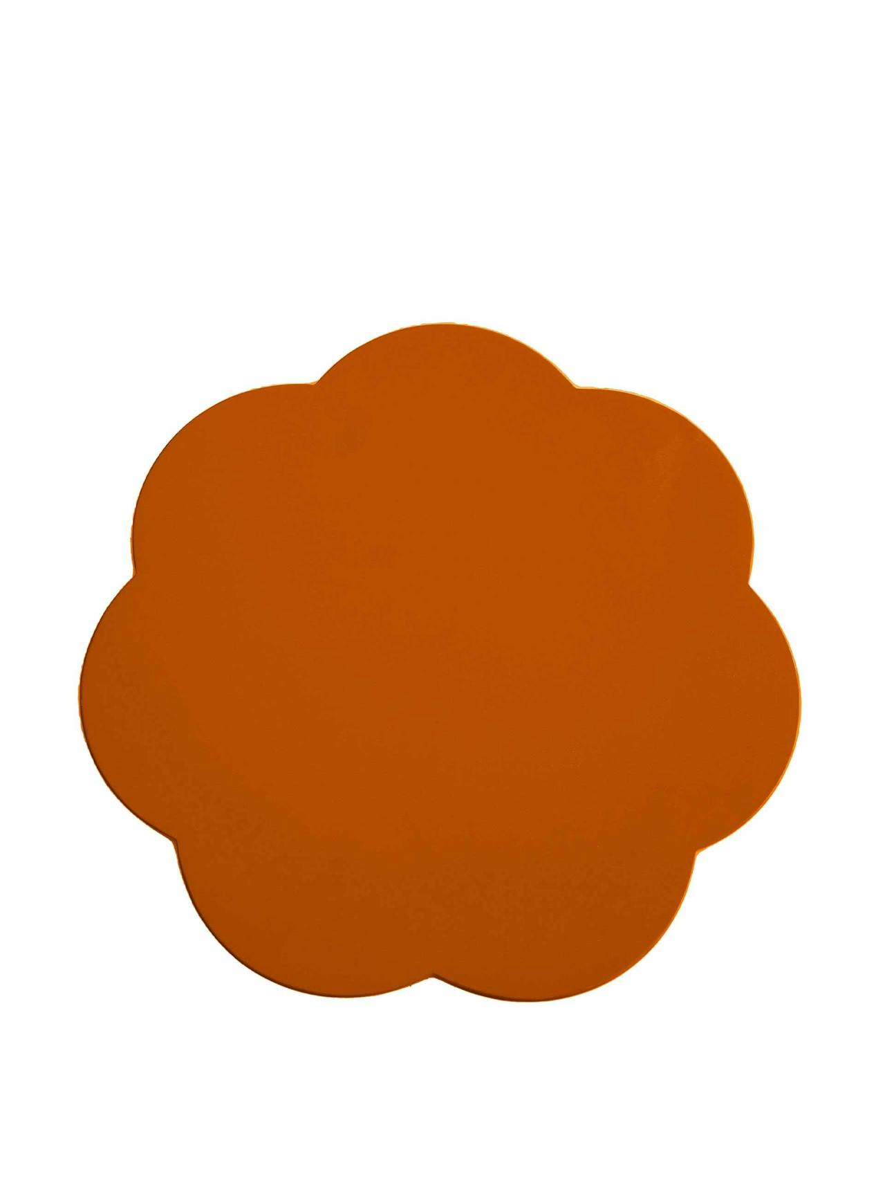 Orange scalloped lacquer placemats, set of 4