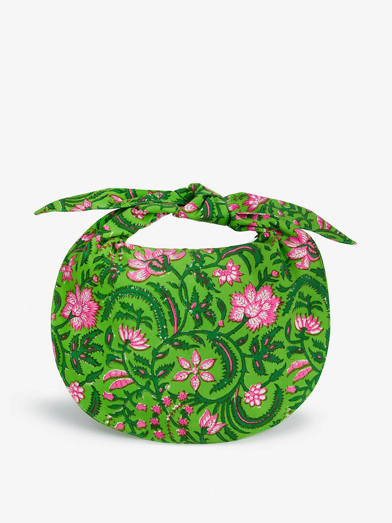 Lime jungle knotted bag