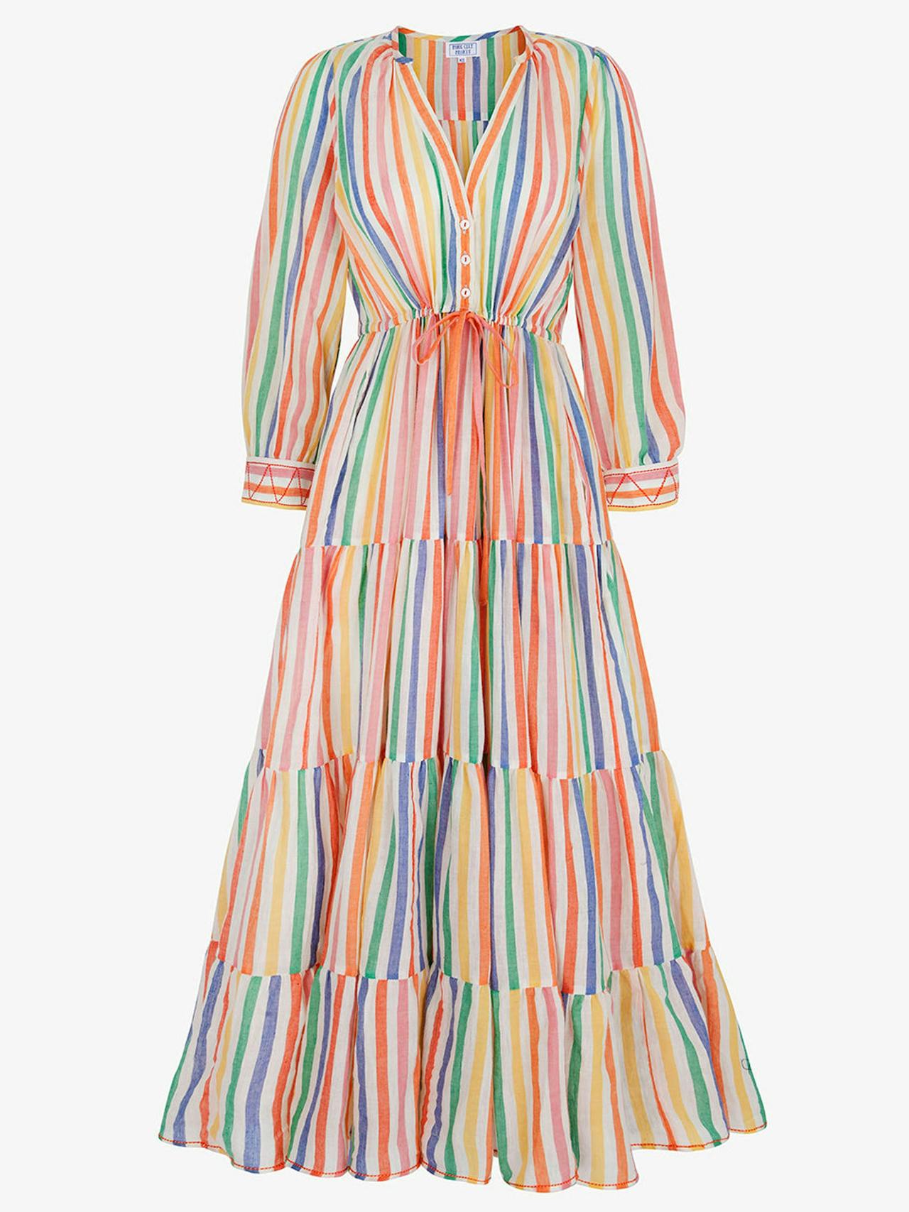 Rainbow stripe sofia dress