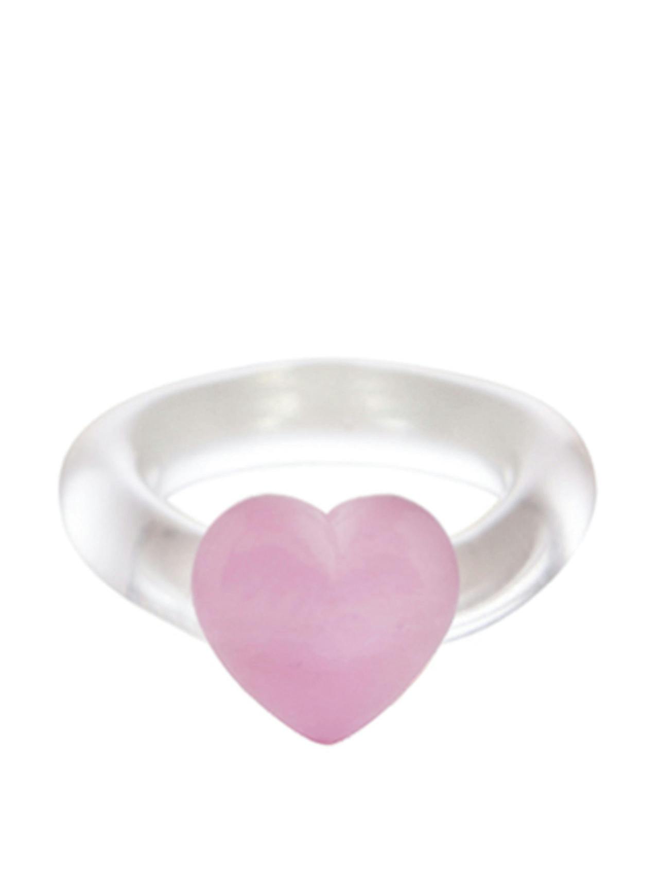 Pink Love glass ring