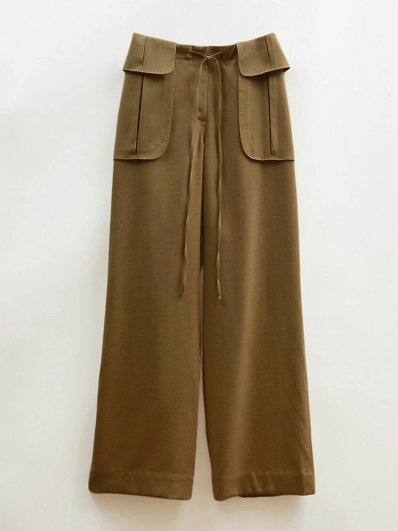 Sonia trousers wool blend in olive