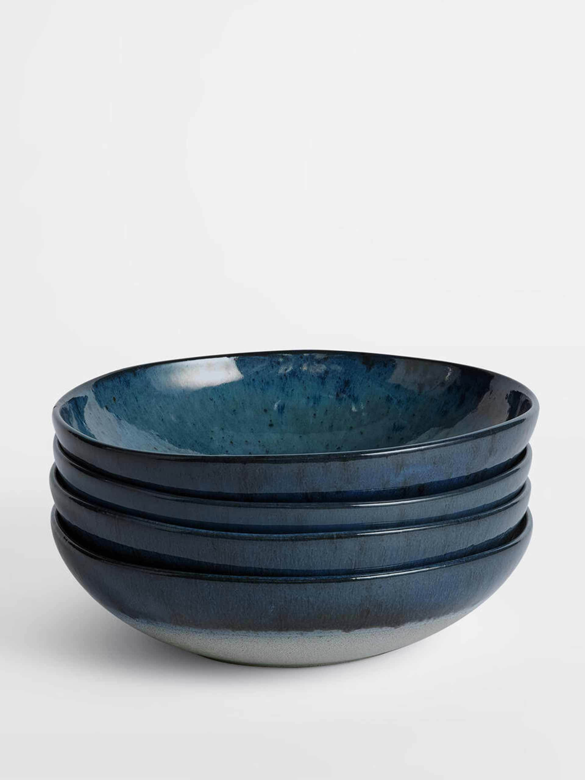 Blue stoneware bowls (set of 4)