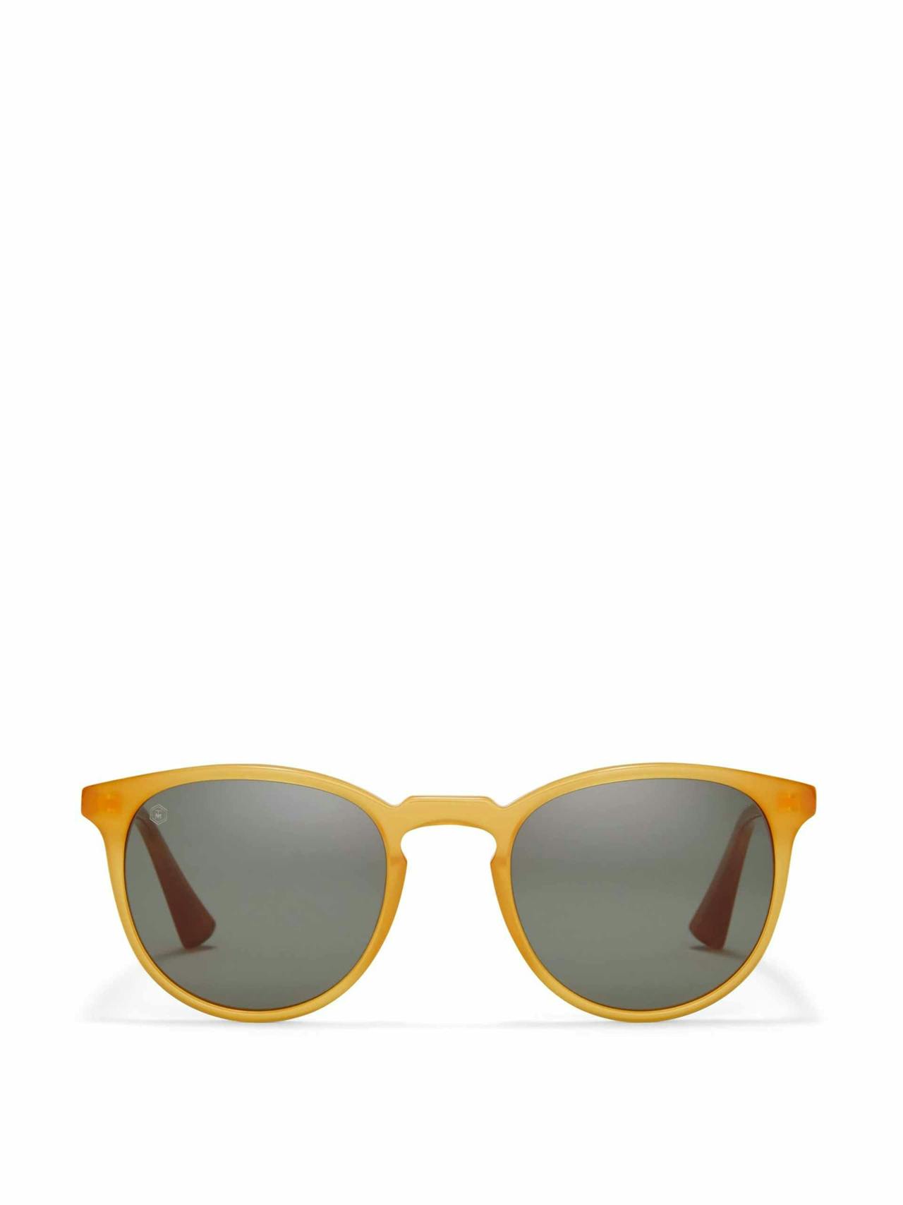 Yellow-framed round sunglasses