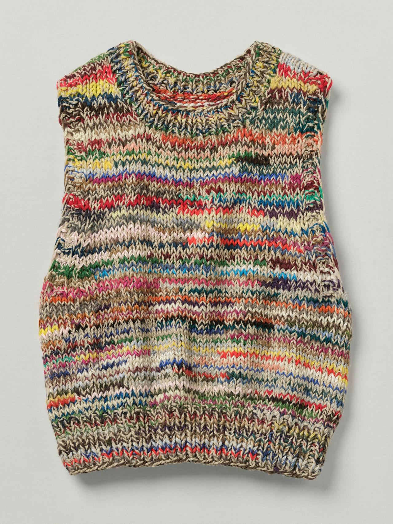 Multi-coloured knit vest