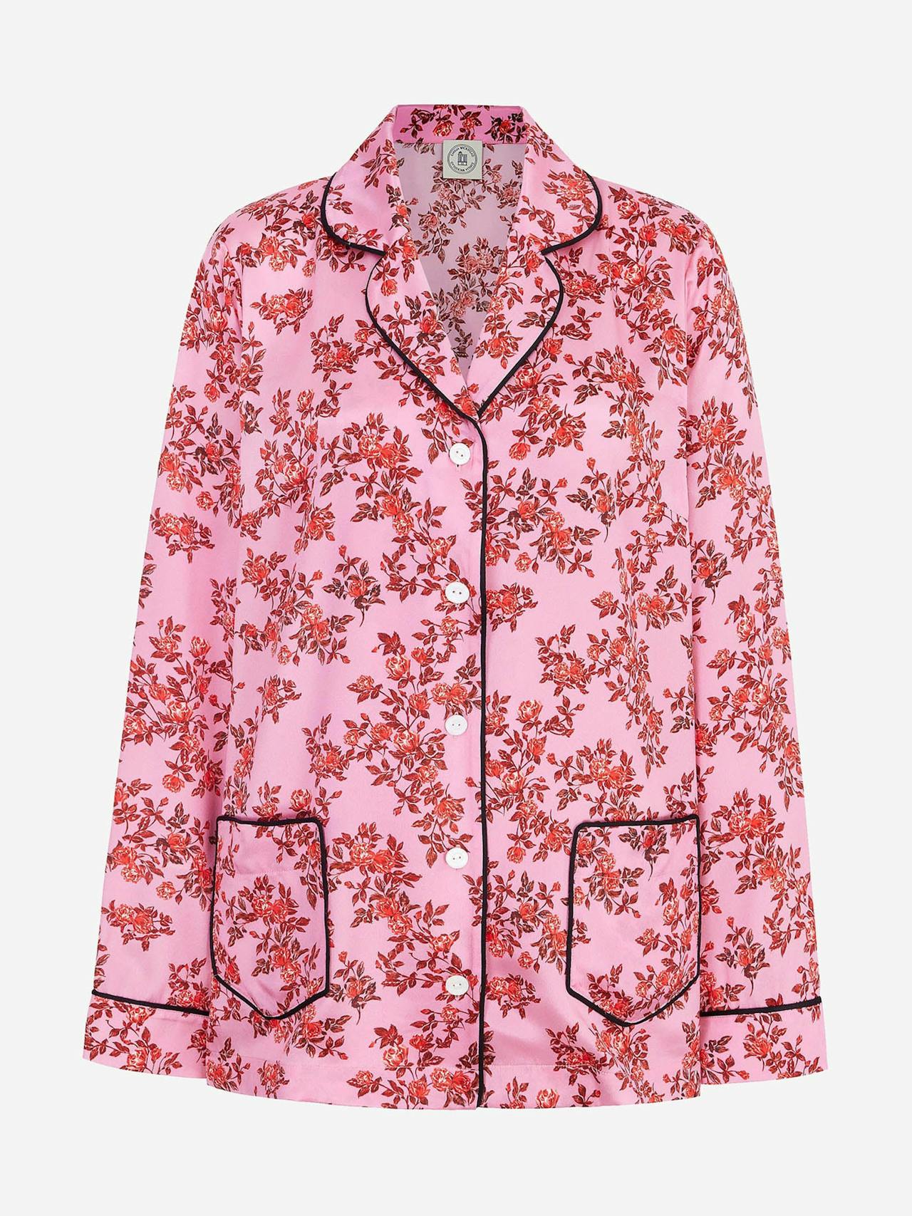 Pink red roses Trina blouse
