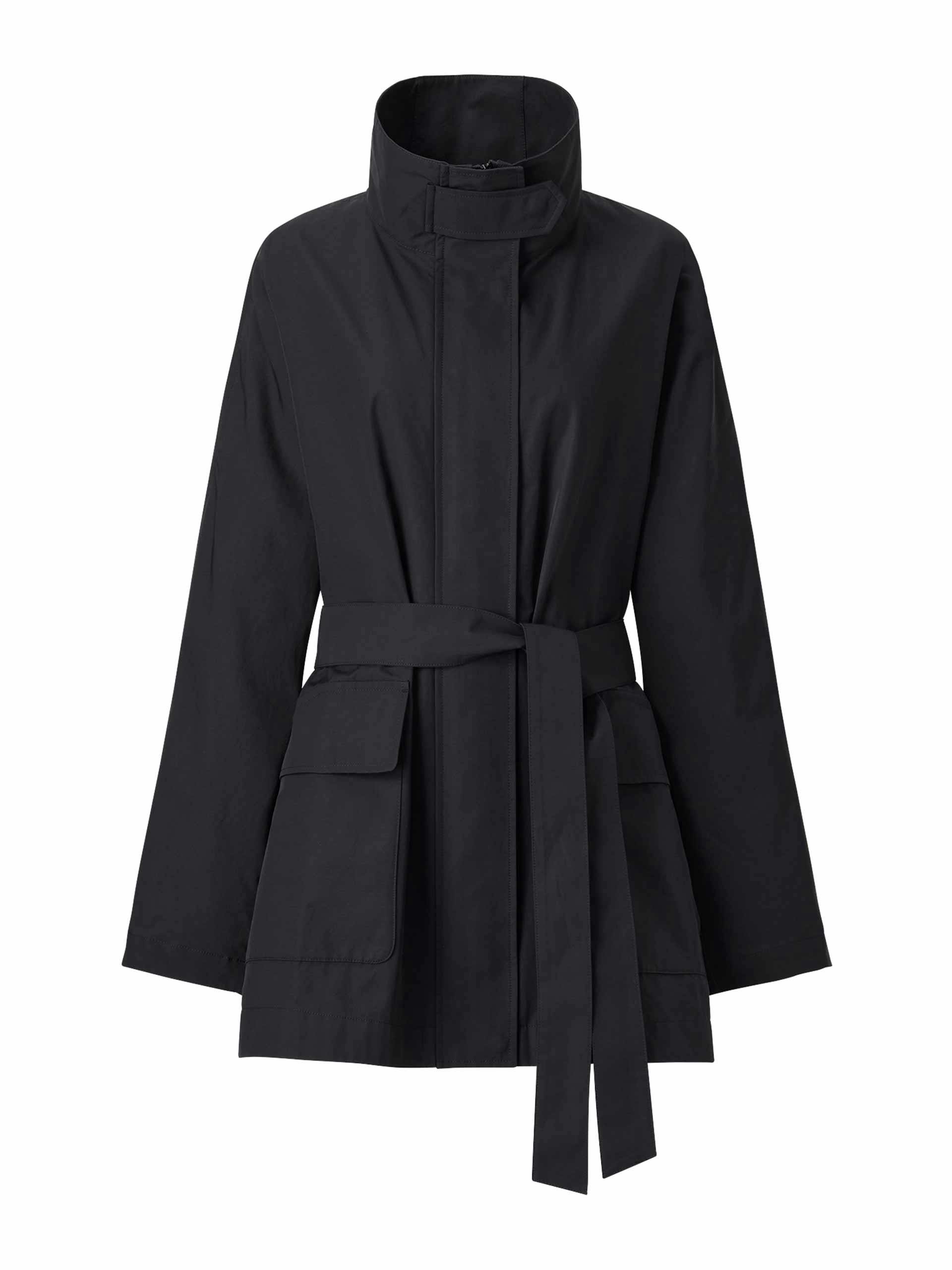 Black utility oversized short coat