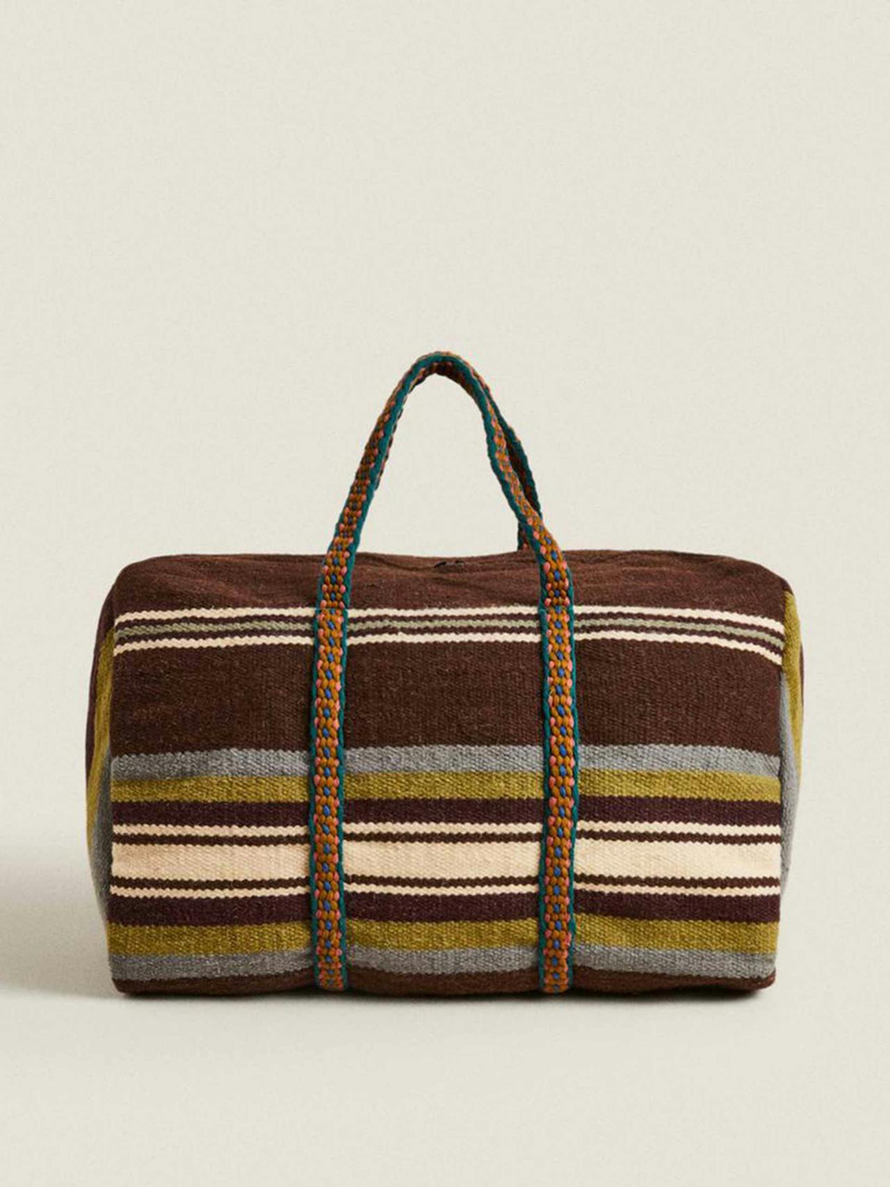 Multicoloured wool travel bag