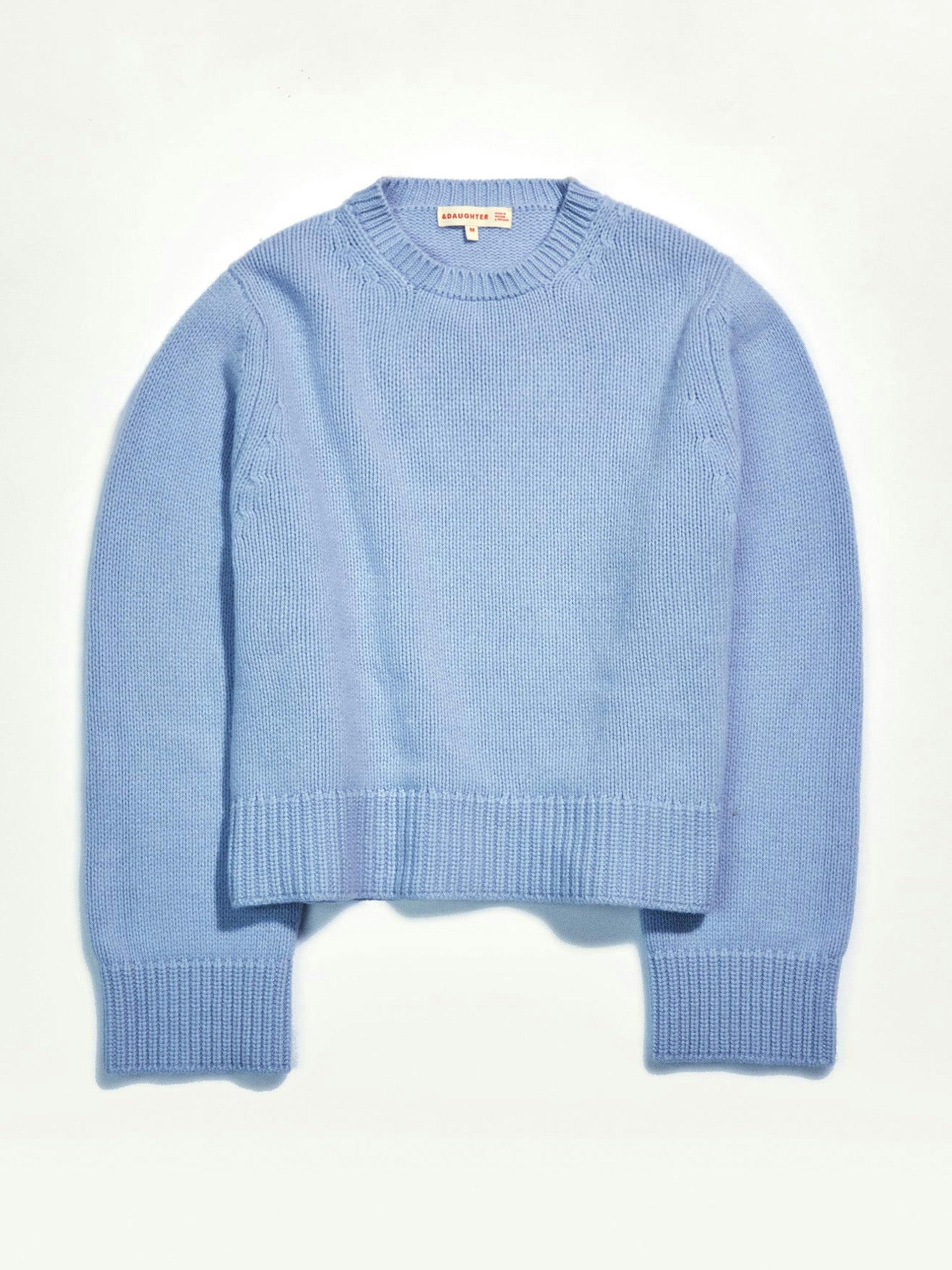 Slouch wool/cashmere crewneck in pale blue