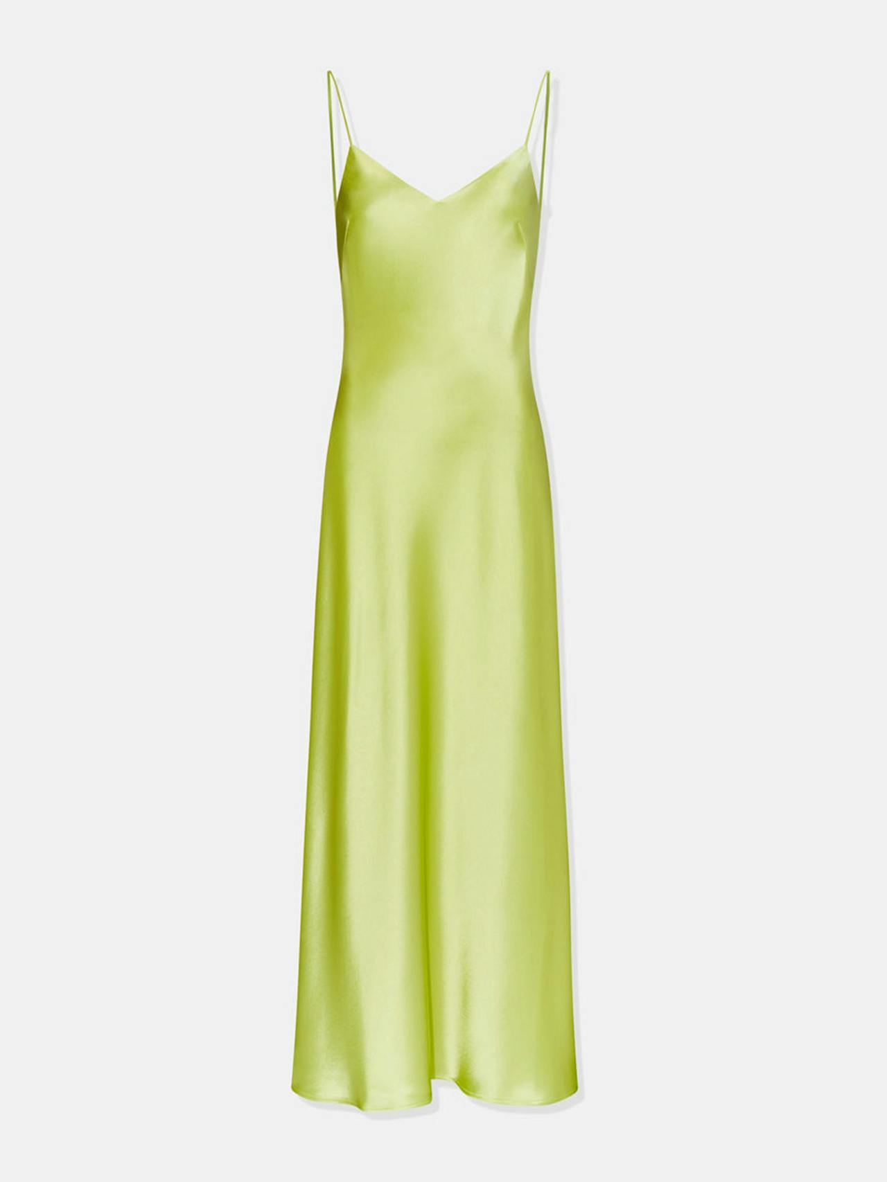 V-neck cropped citron slip dress