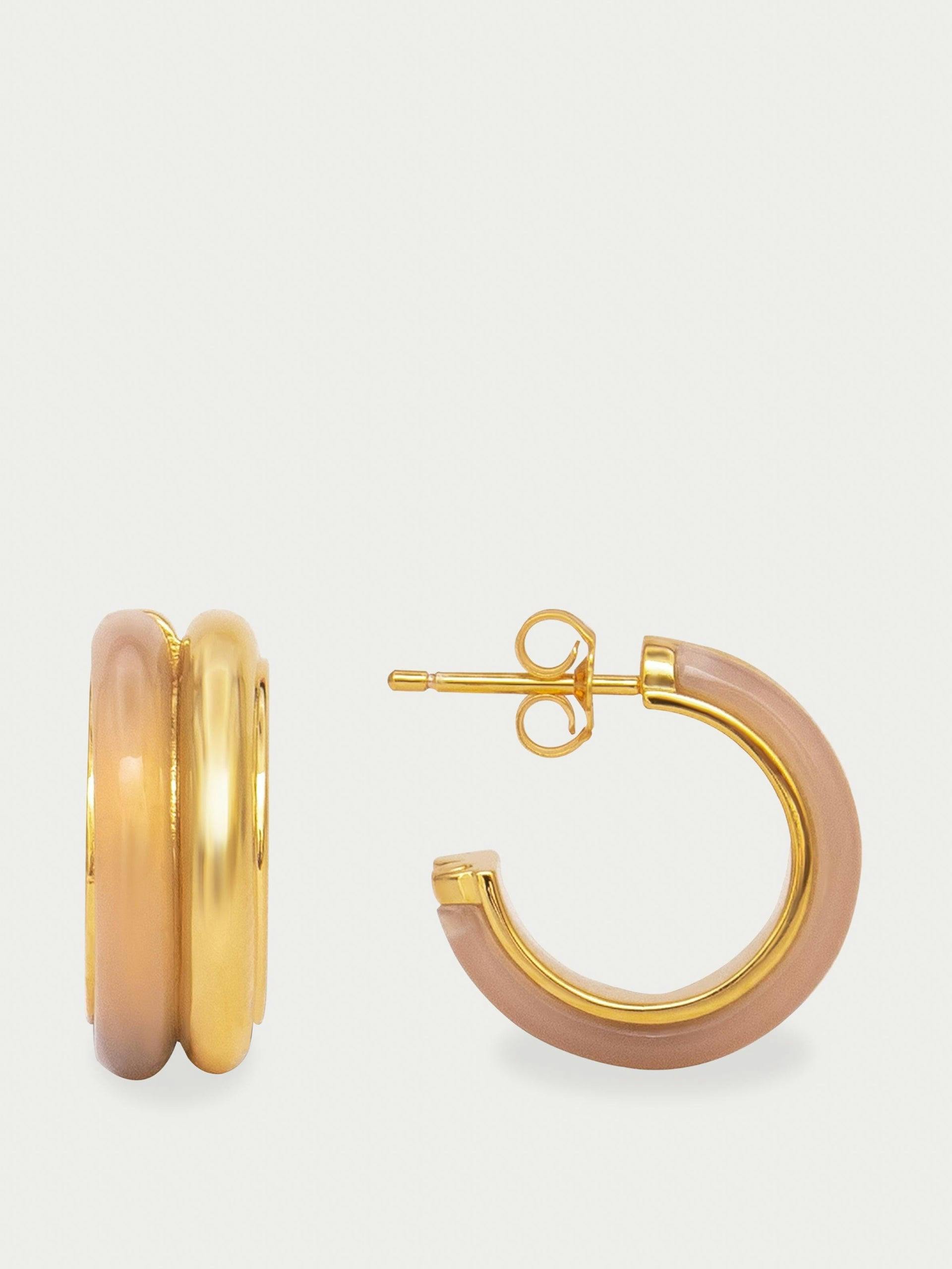 Side by Side gold hoop earrings