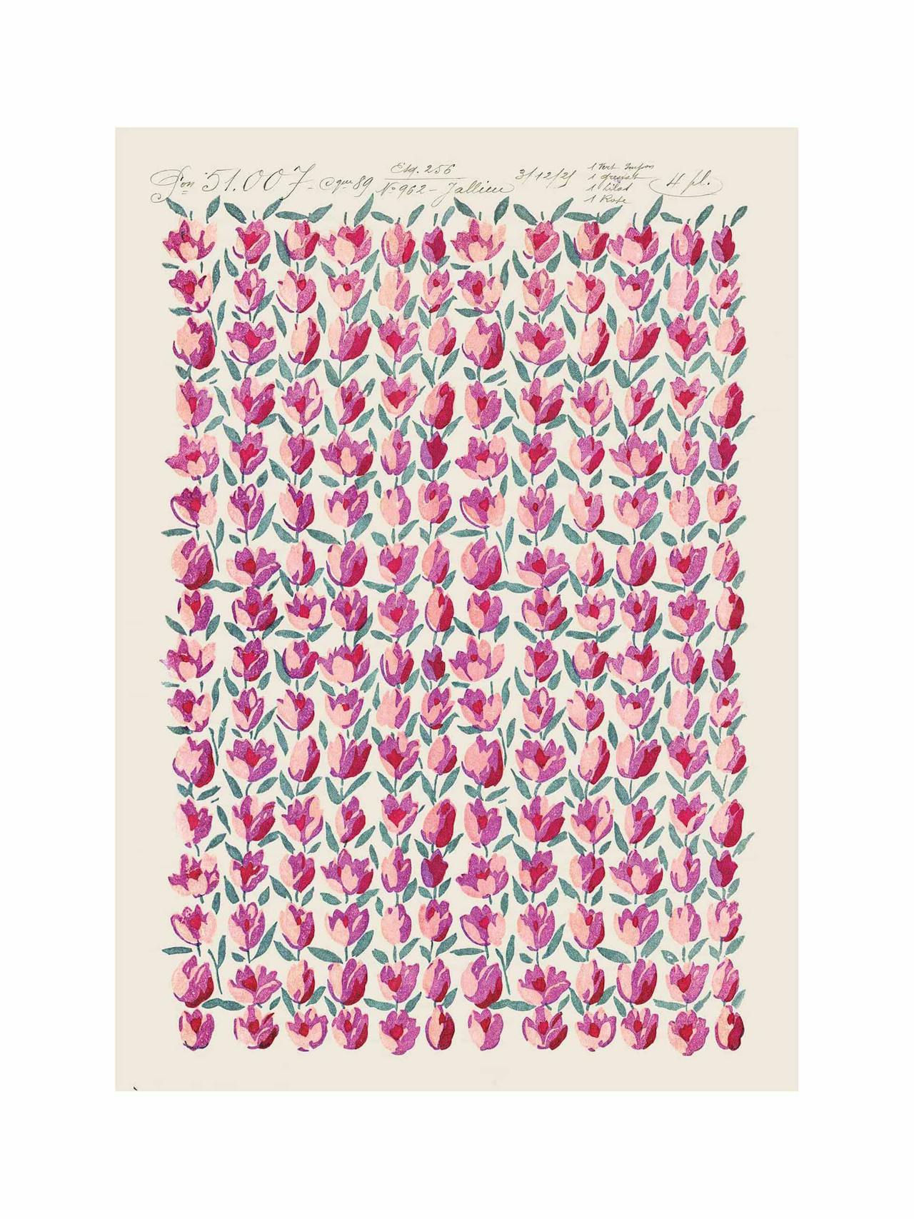 No.014 'Tulip Kisses' vintage archive poster print