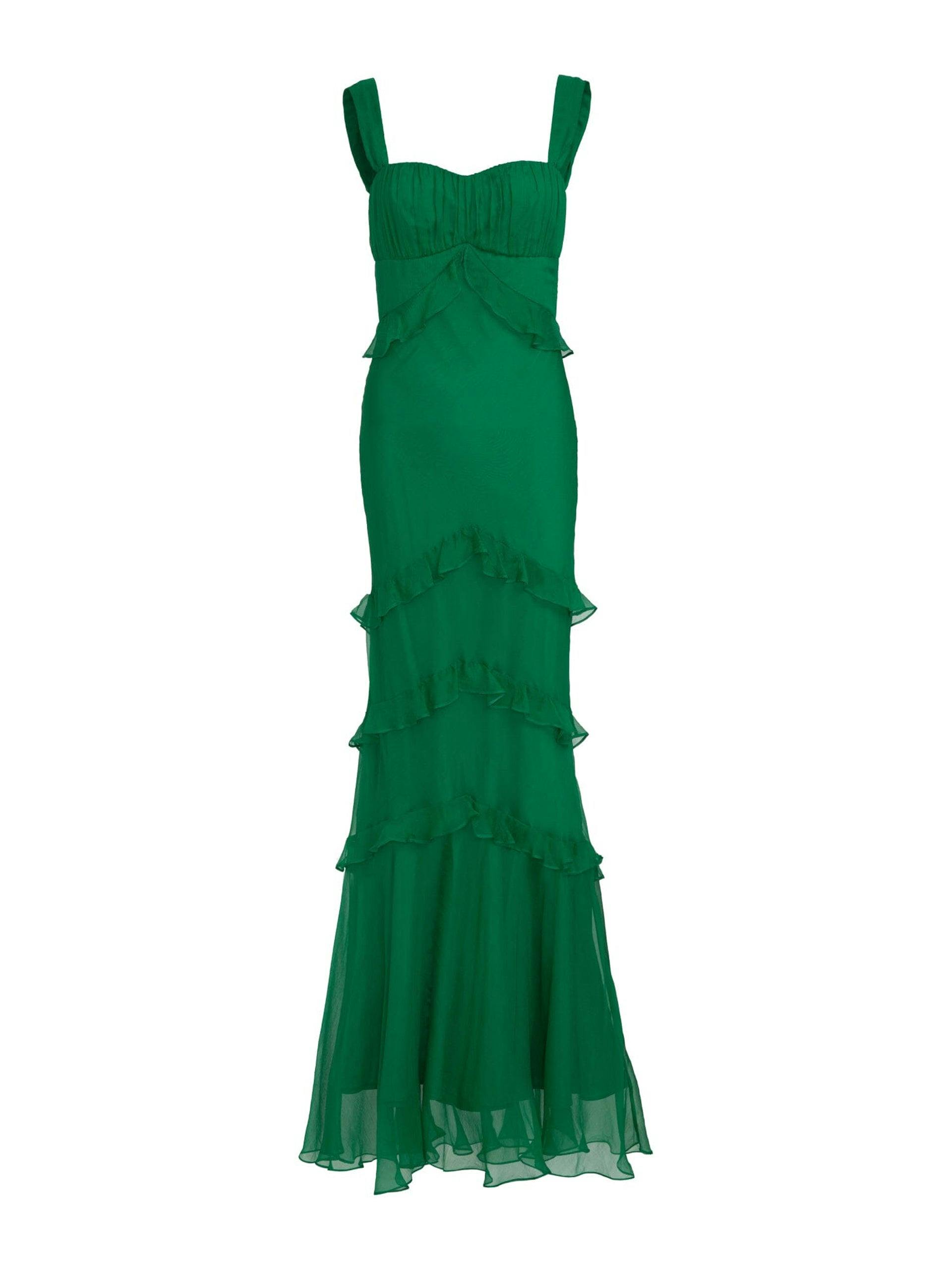 Chandra dress in emerald green