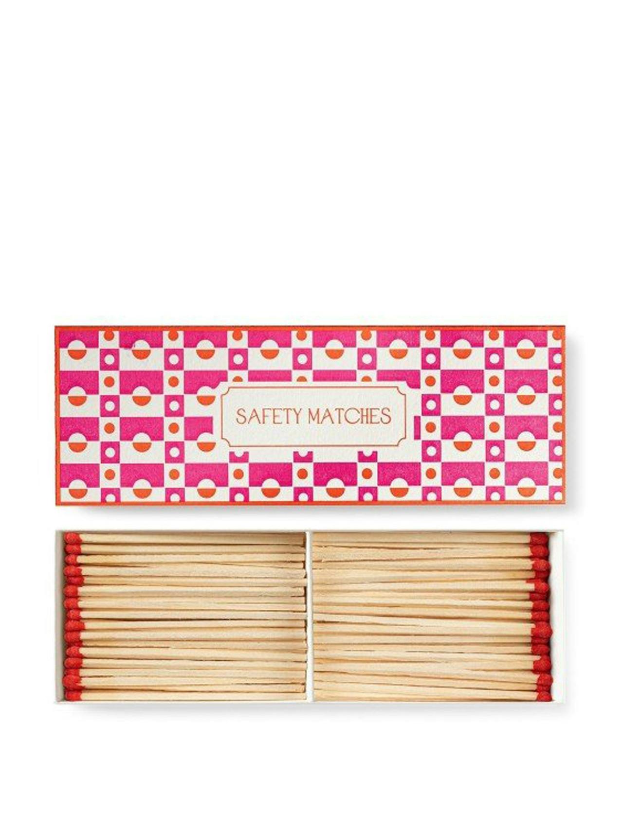 Pink block pattern box of matches