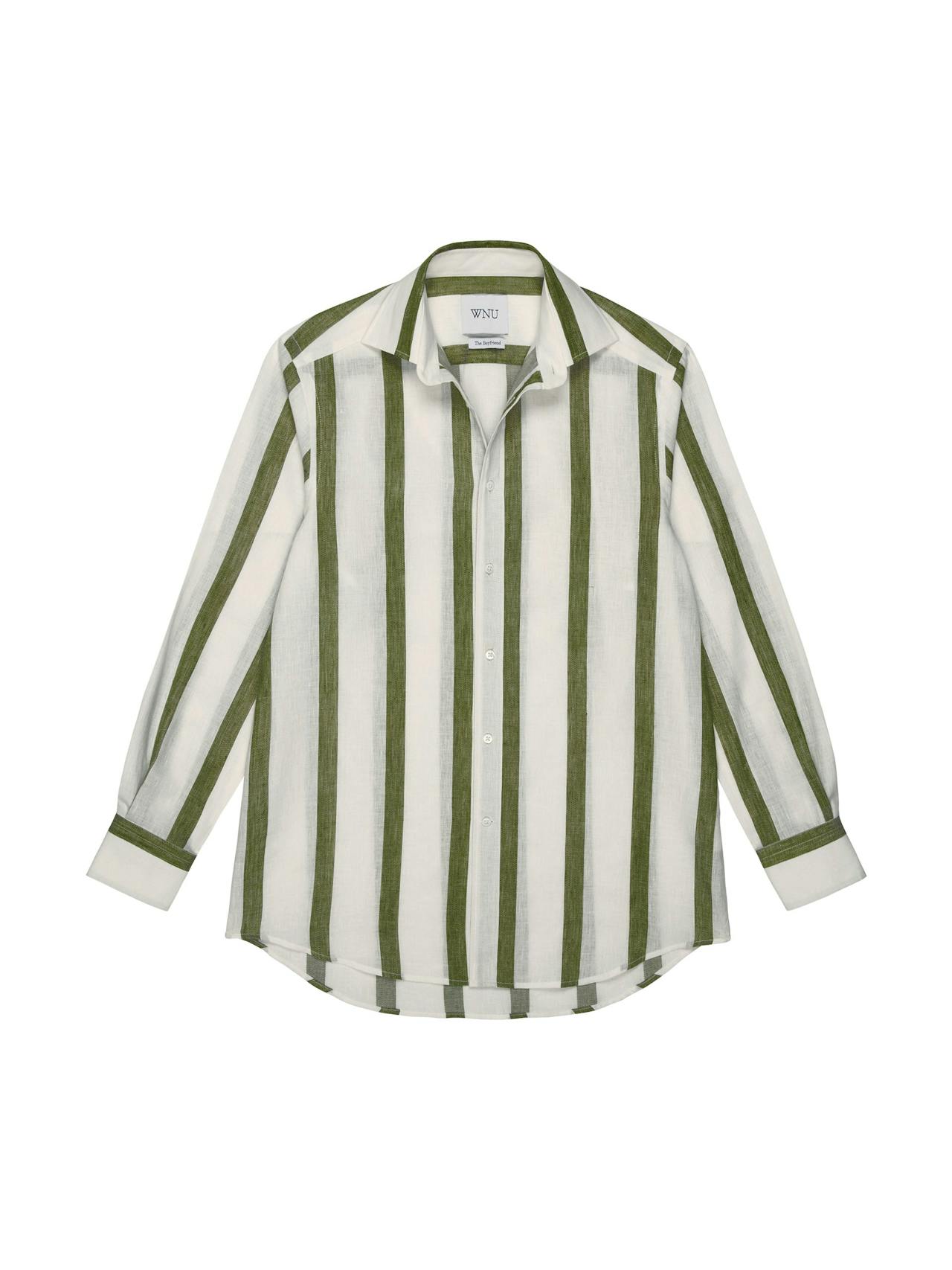The Boyfriend: khaki stripe weave shirt