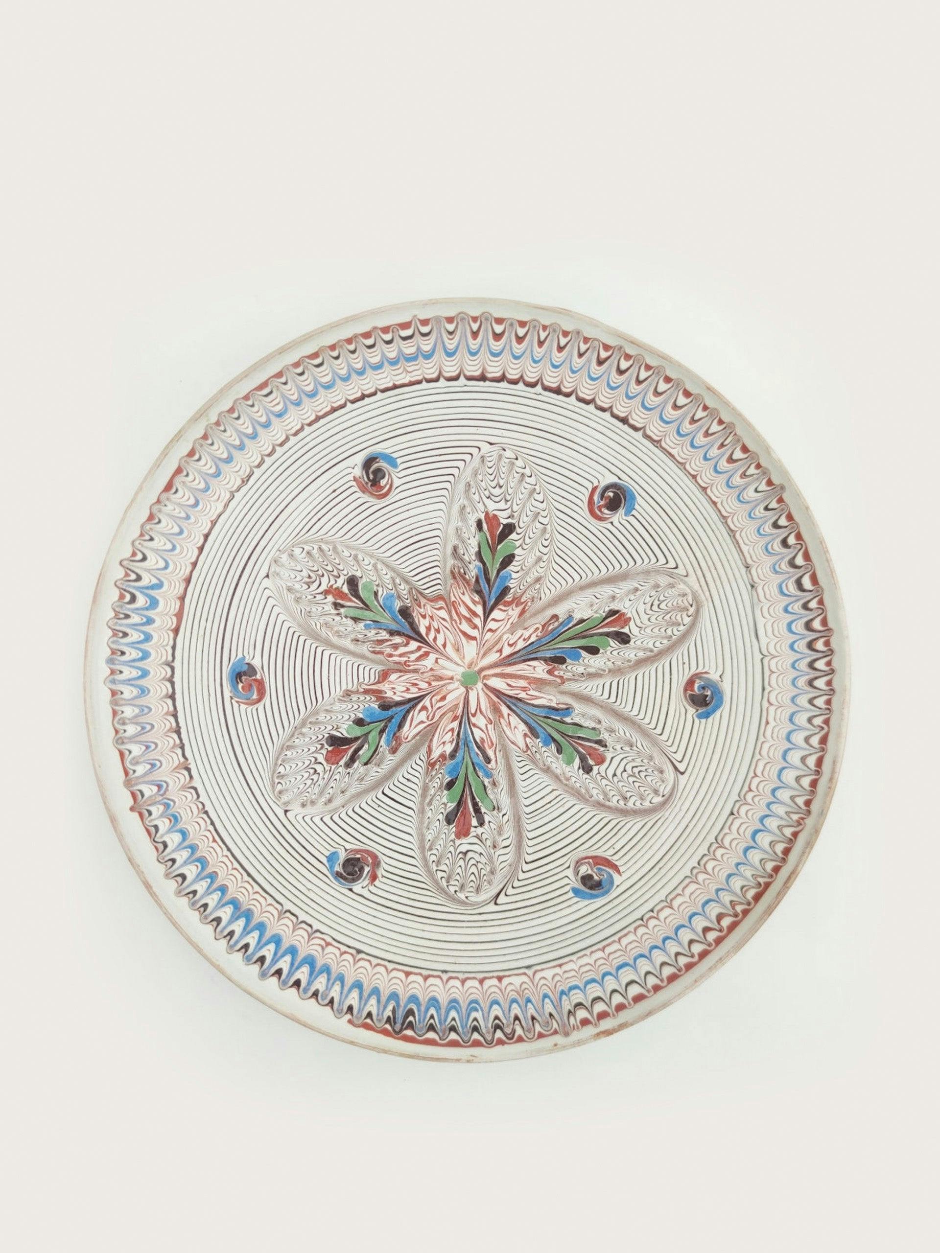 Multi-coloured Vali - Horezu deep plate