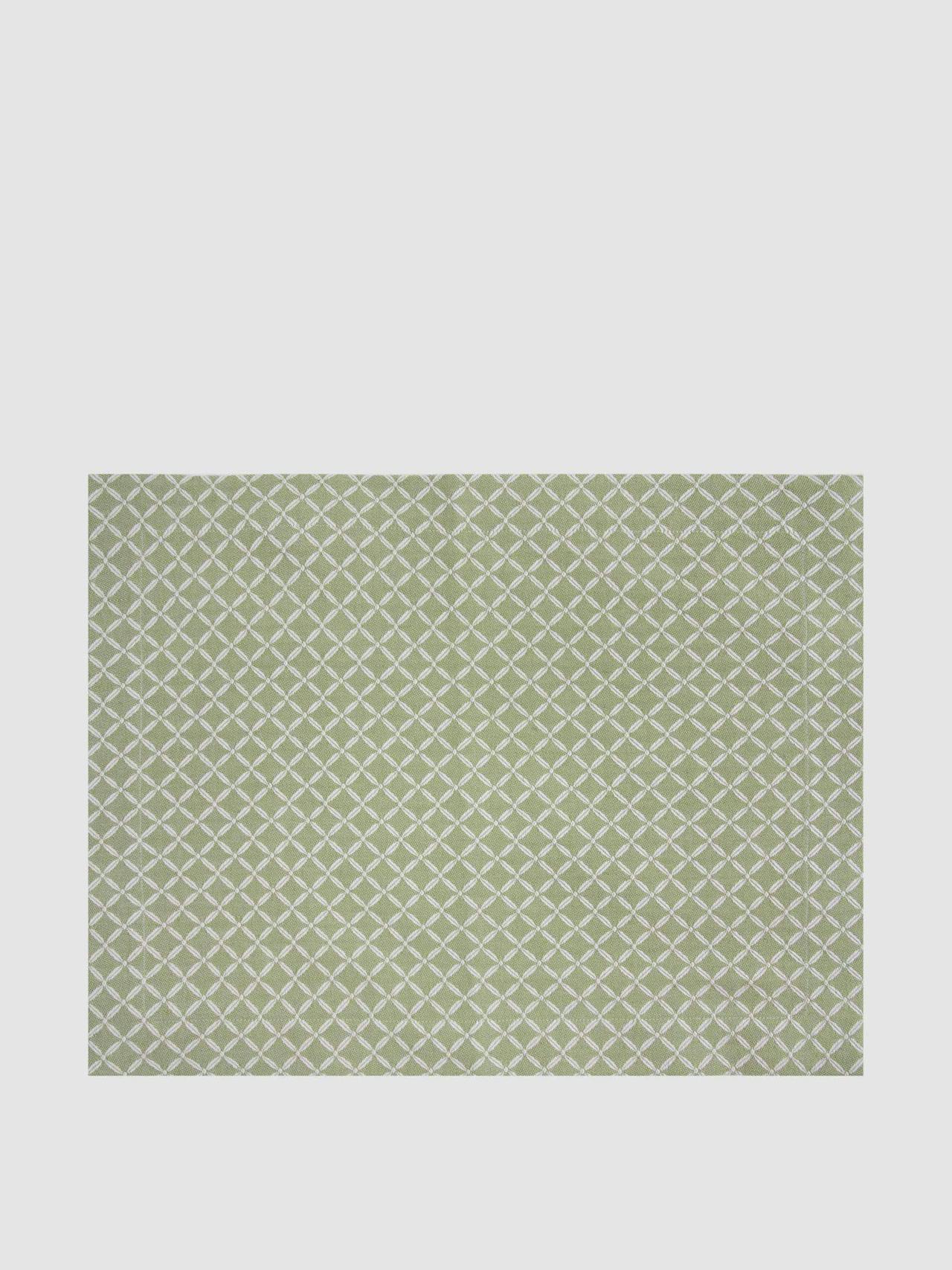 Treillis rectangular green jacquard placemat