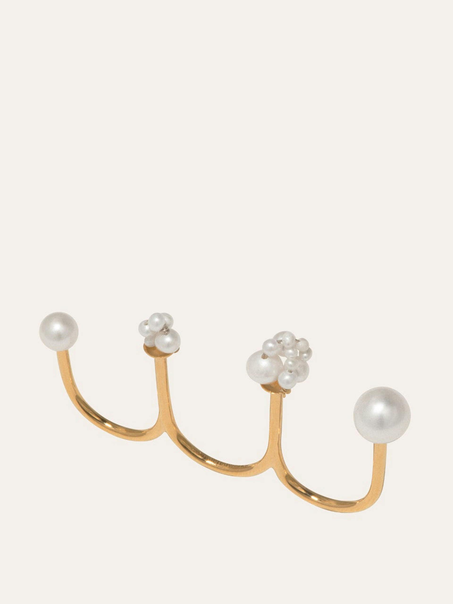 "The Reflection of the Moon" pearl and gold vermeil ring