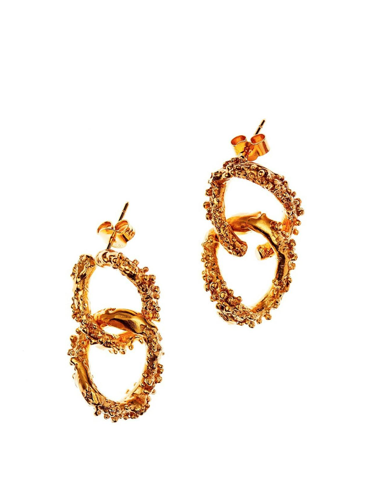 Gold rocky road earrings