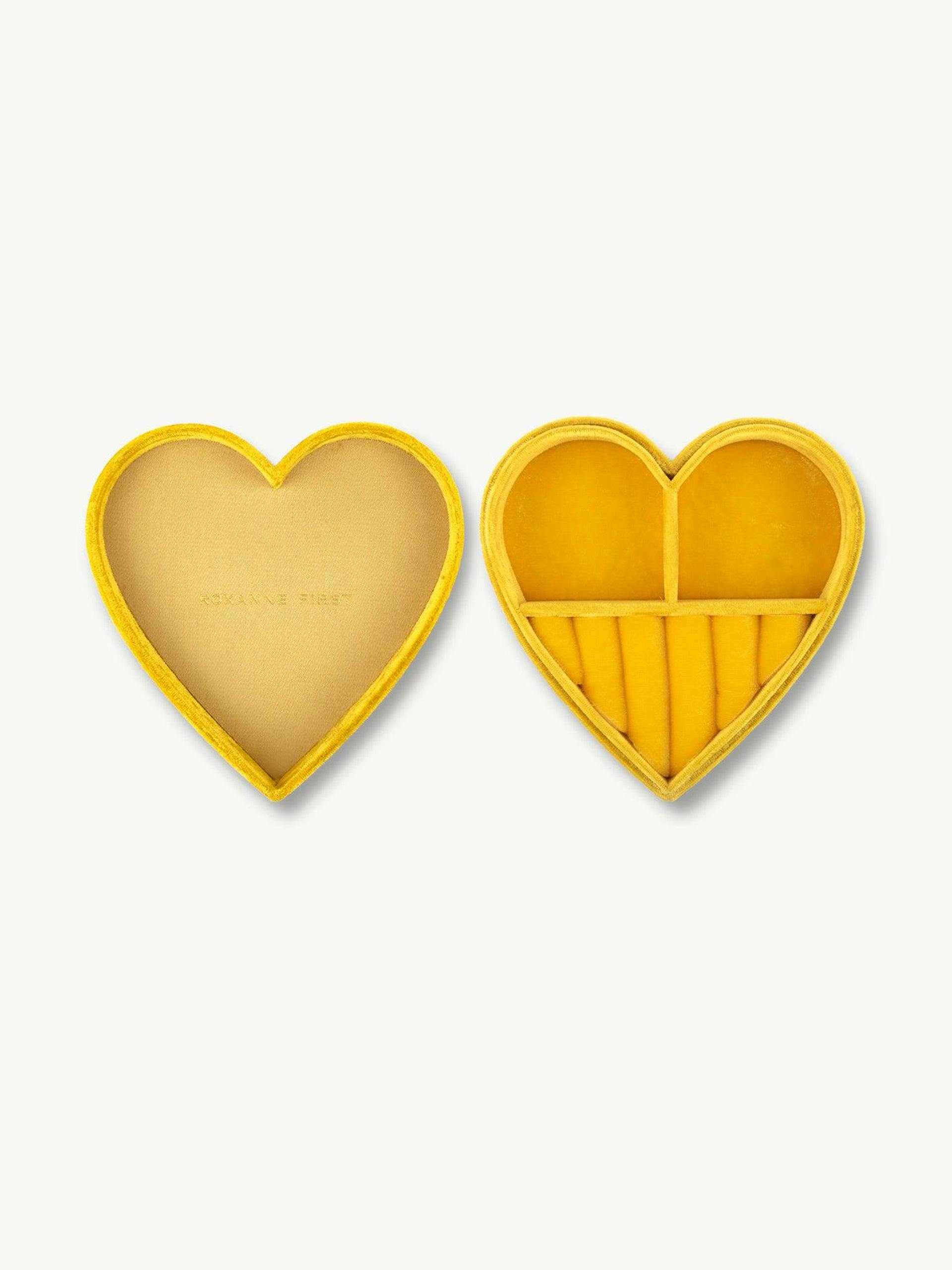 Sunshine yellow heart-shaped jewellery box