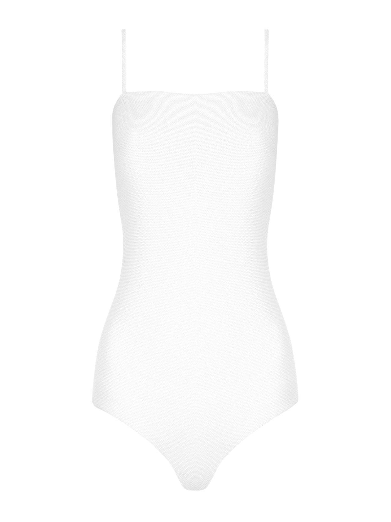 White Edie straight neckline swimsuit
