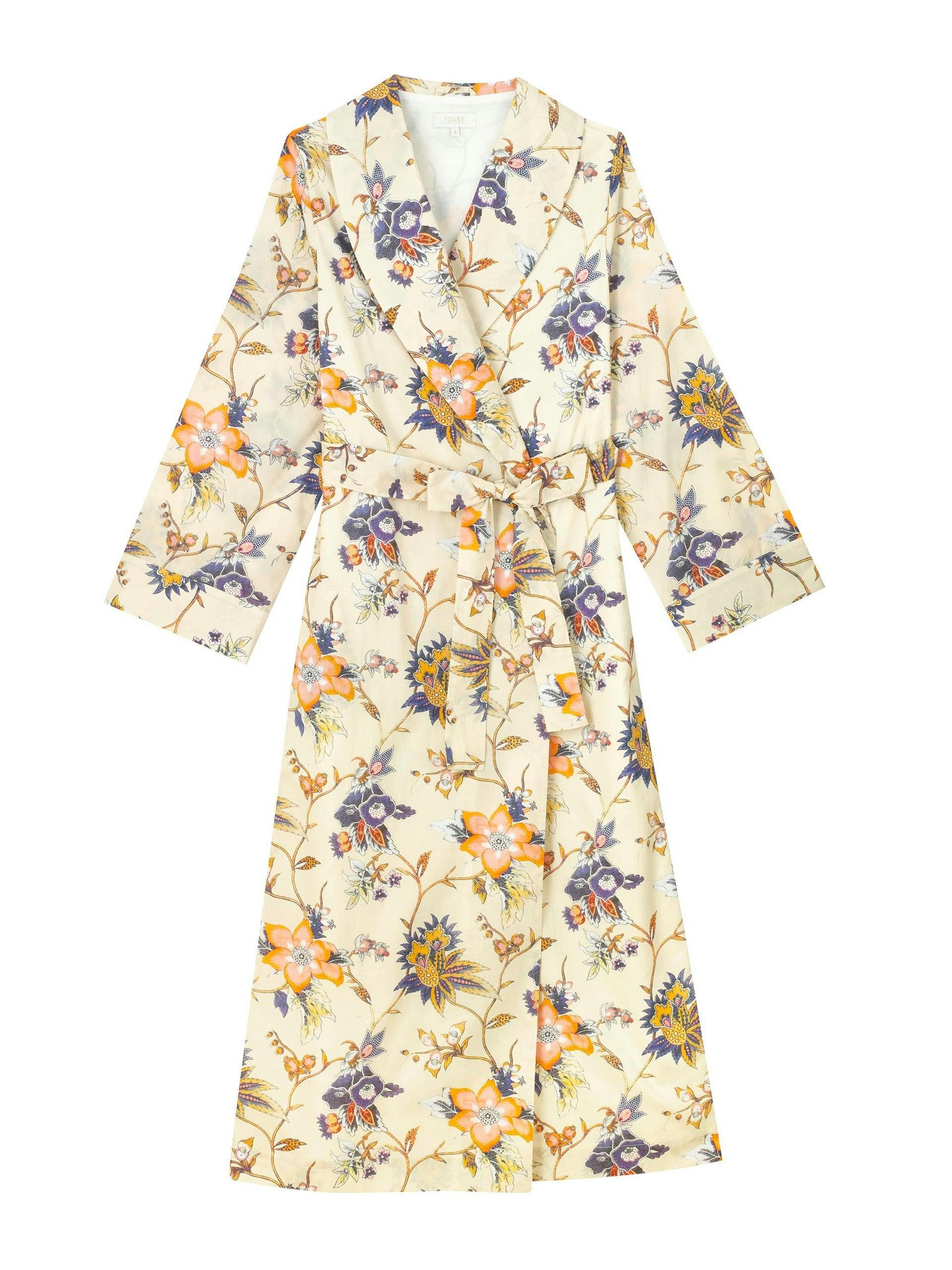 Cotton floral dressing gown