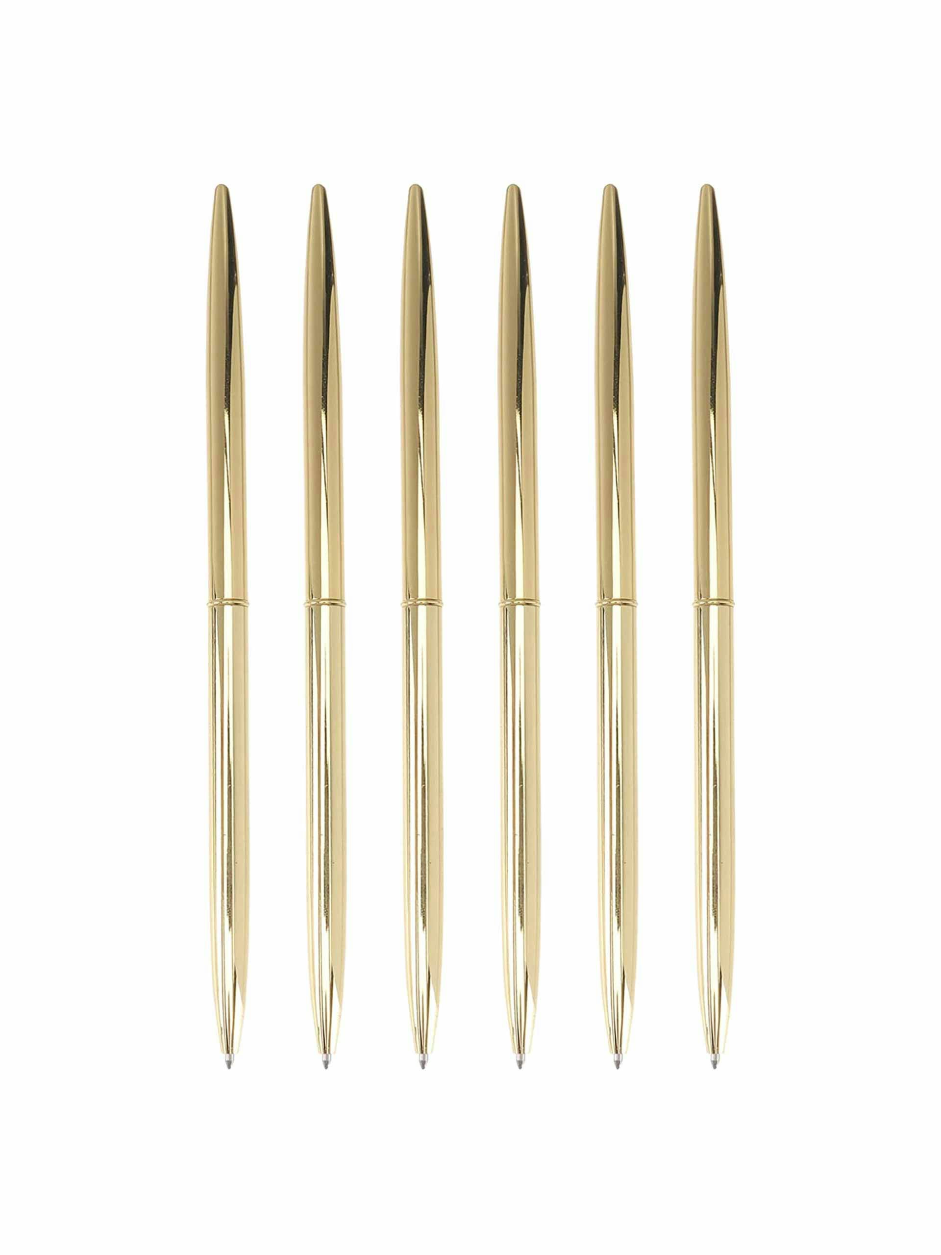 Gold-tone ballpoint pens (set of 6)