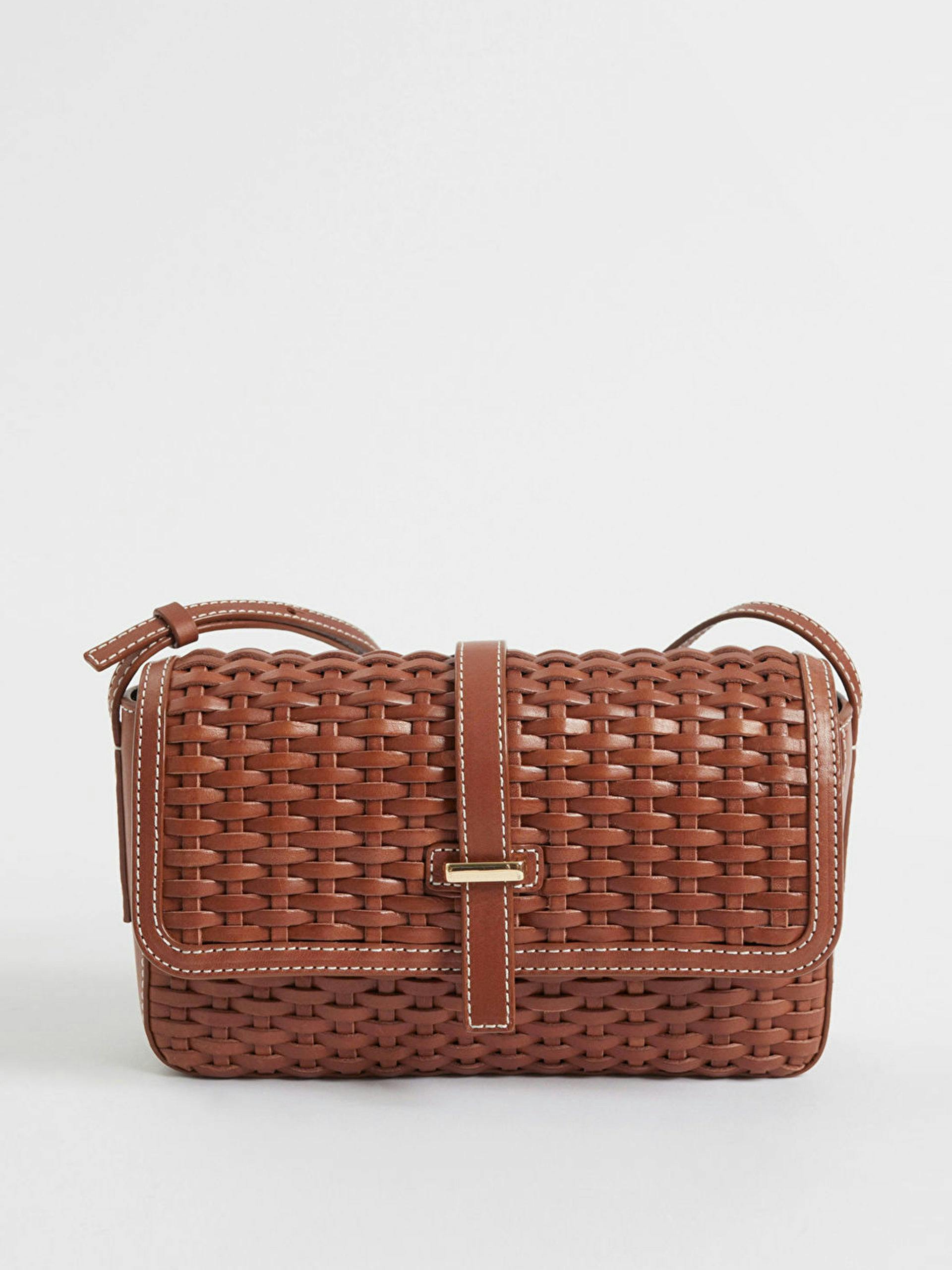 braided leather messenger bag