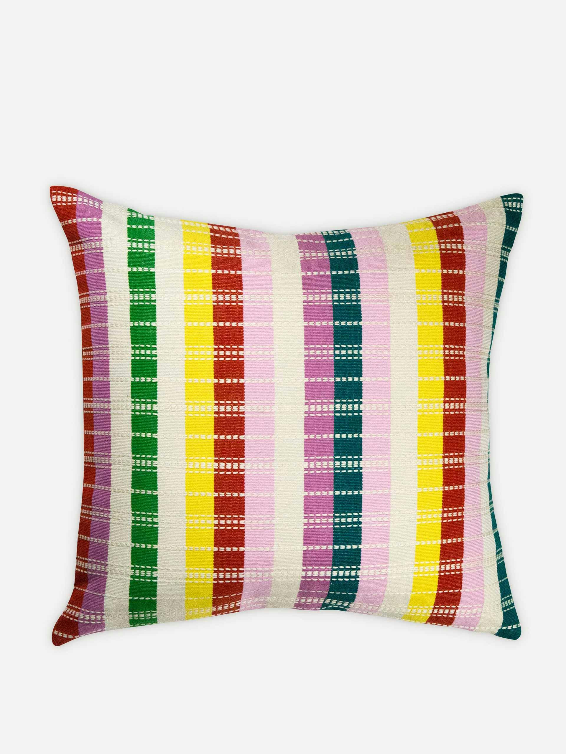 Rainbow pattered pillow