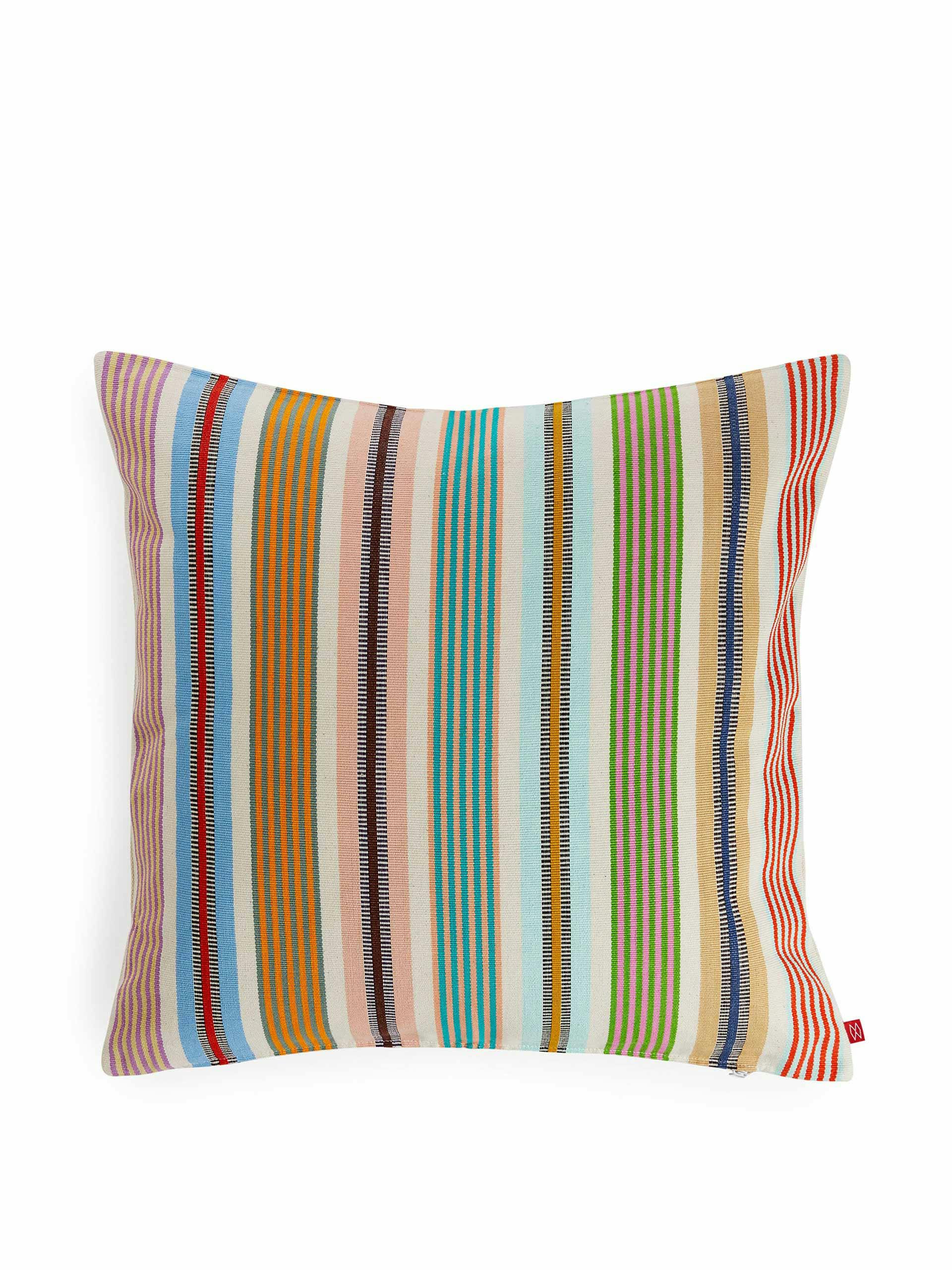 Multicoloured striped cushion cover