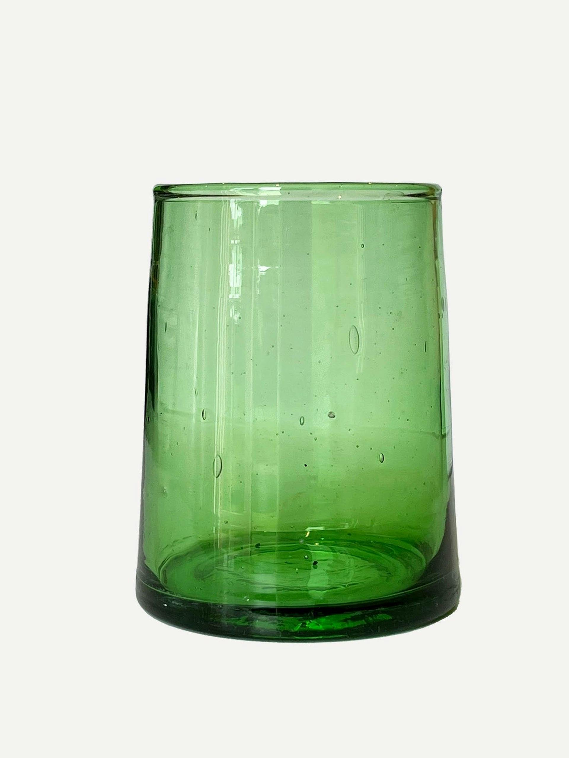 Beldi green glass tumblers, set of 6