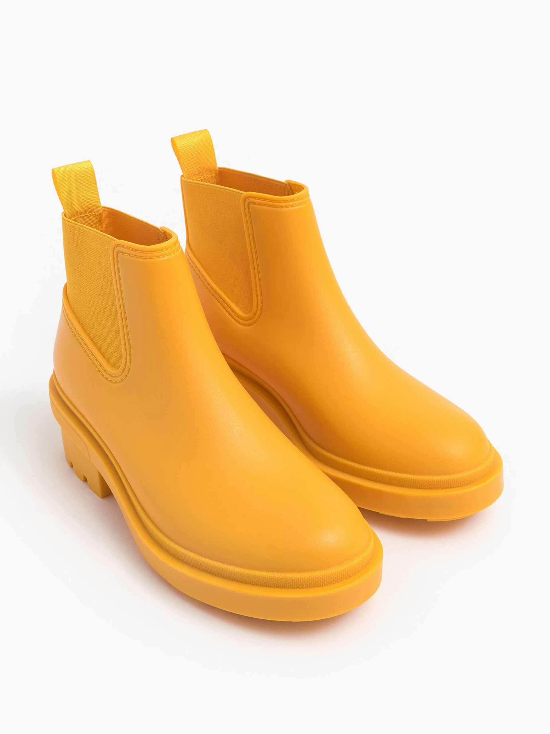 Yellow waterproof boots