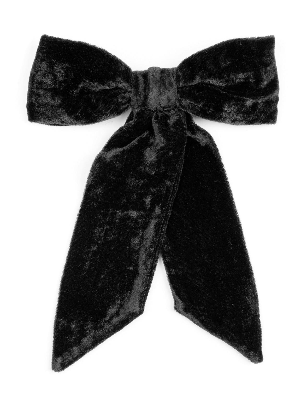Black velvet bow hair clip