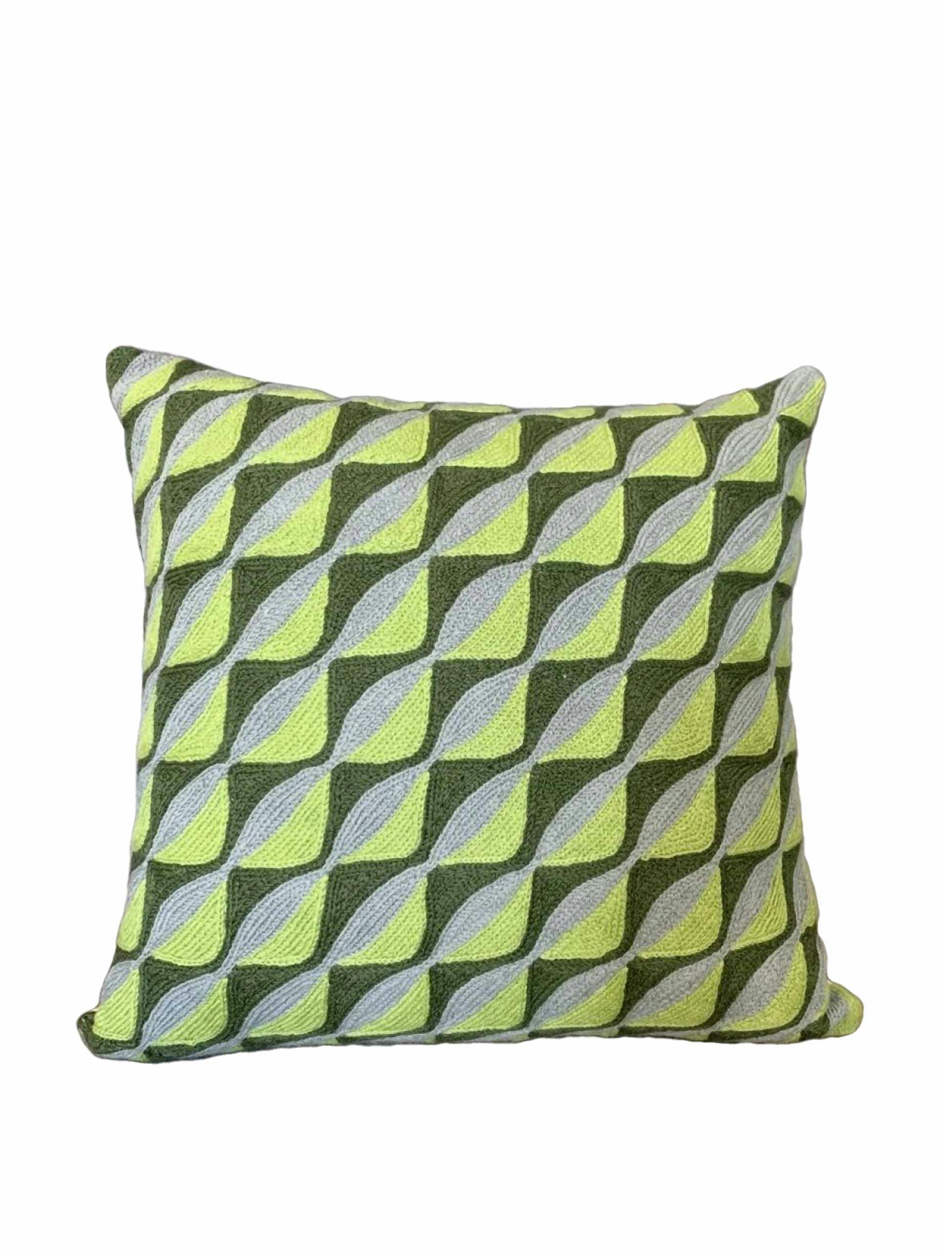 Green Kashmiri Crewel cushion