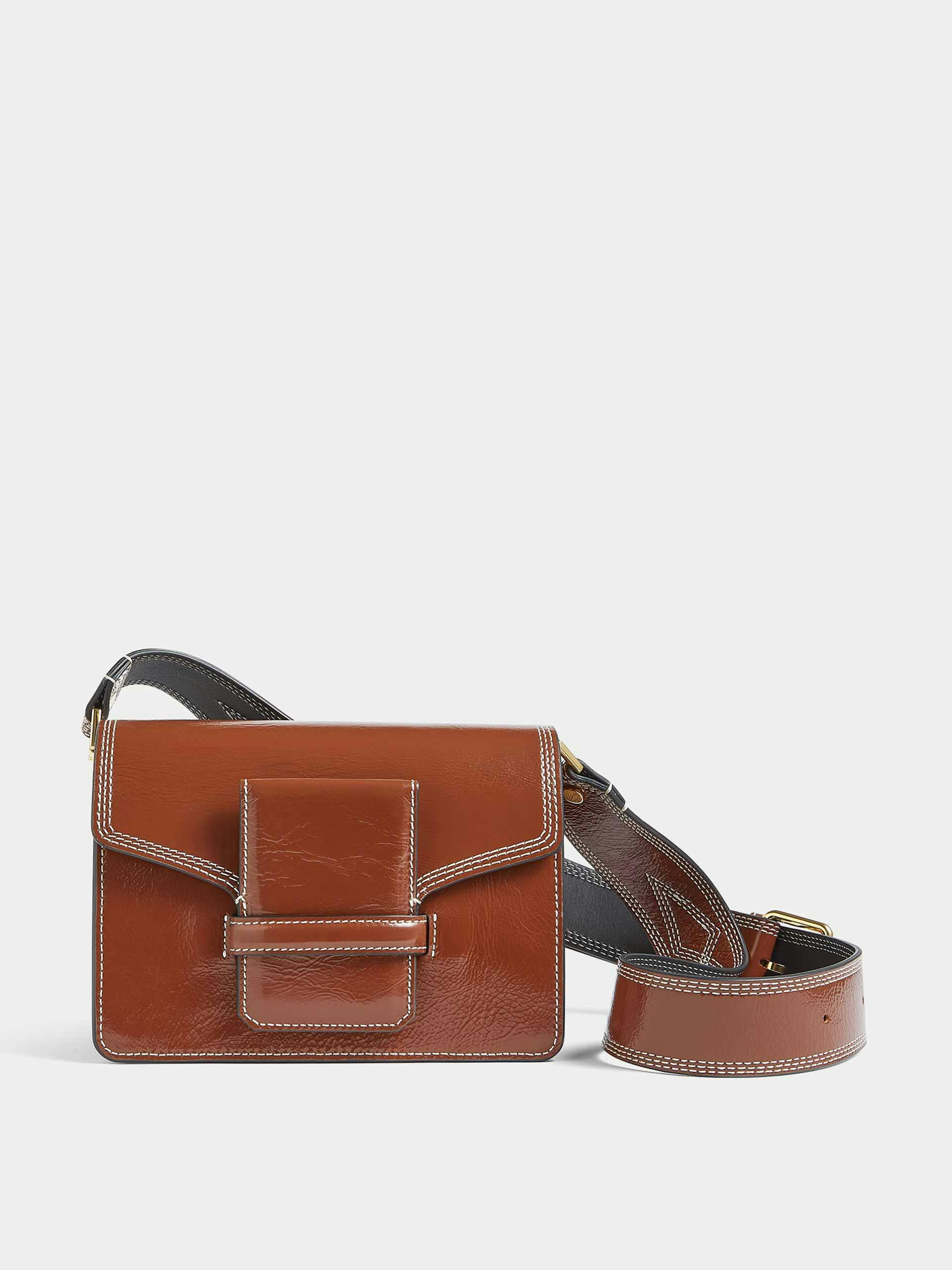Ada leather bag with adjustable buckled strap