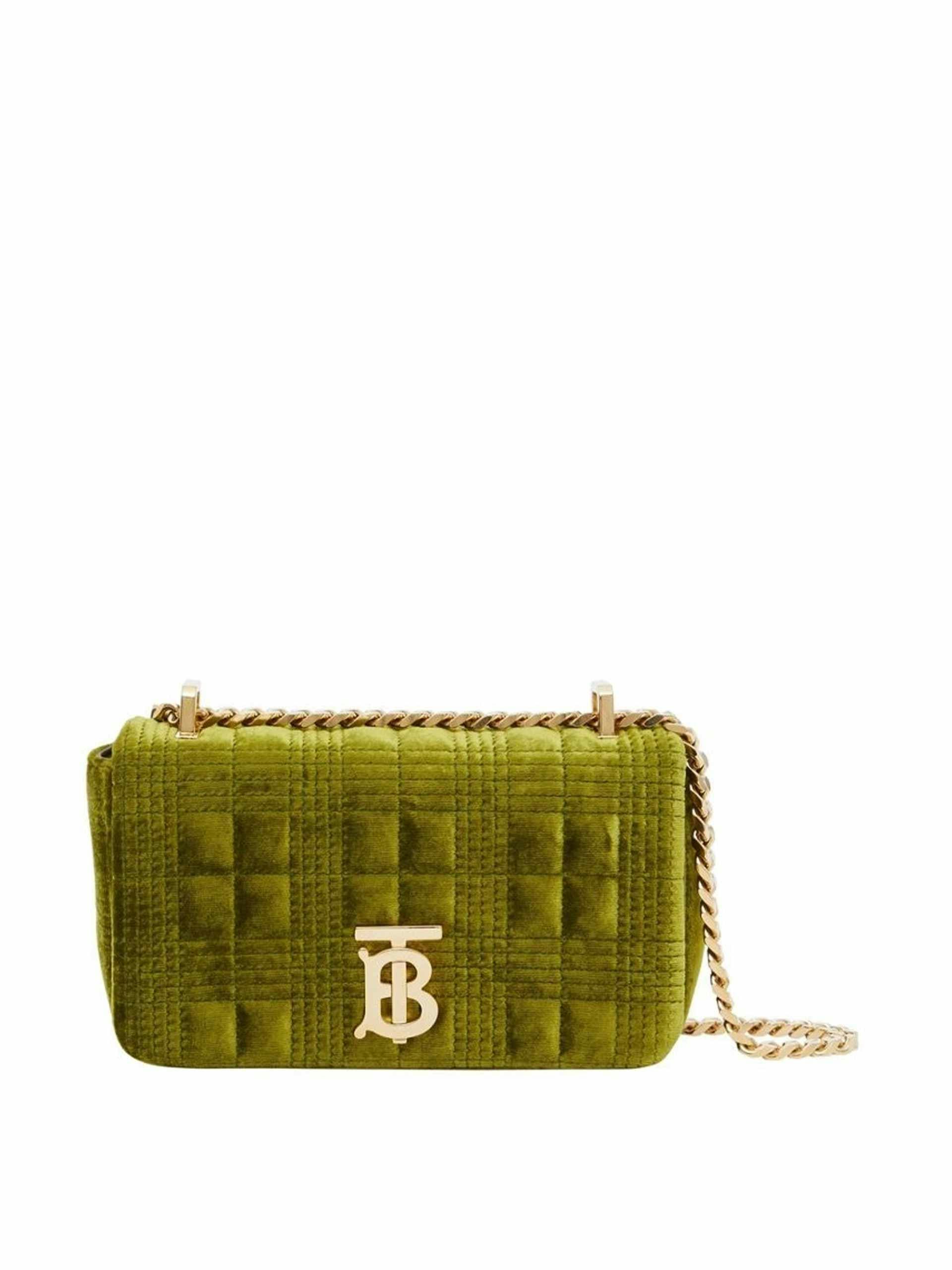 Green quilted mini bag